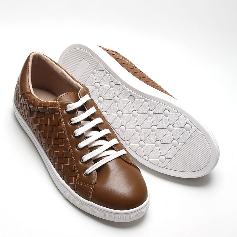 Leather Woven Sneaker | Color 'Espresso' | Women  Consciously Baby   