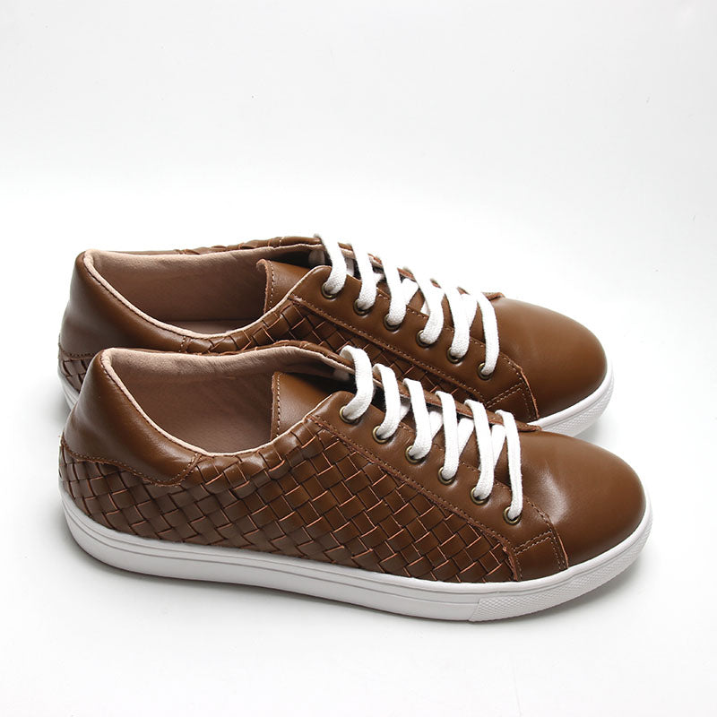 Leather Woven Sneaker | Color 'Espresso' | Women  Consciously Baby   