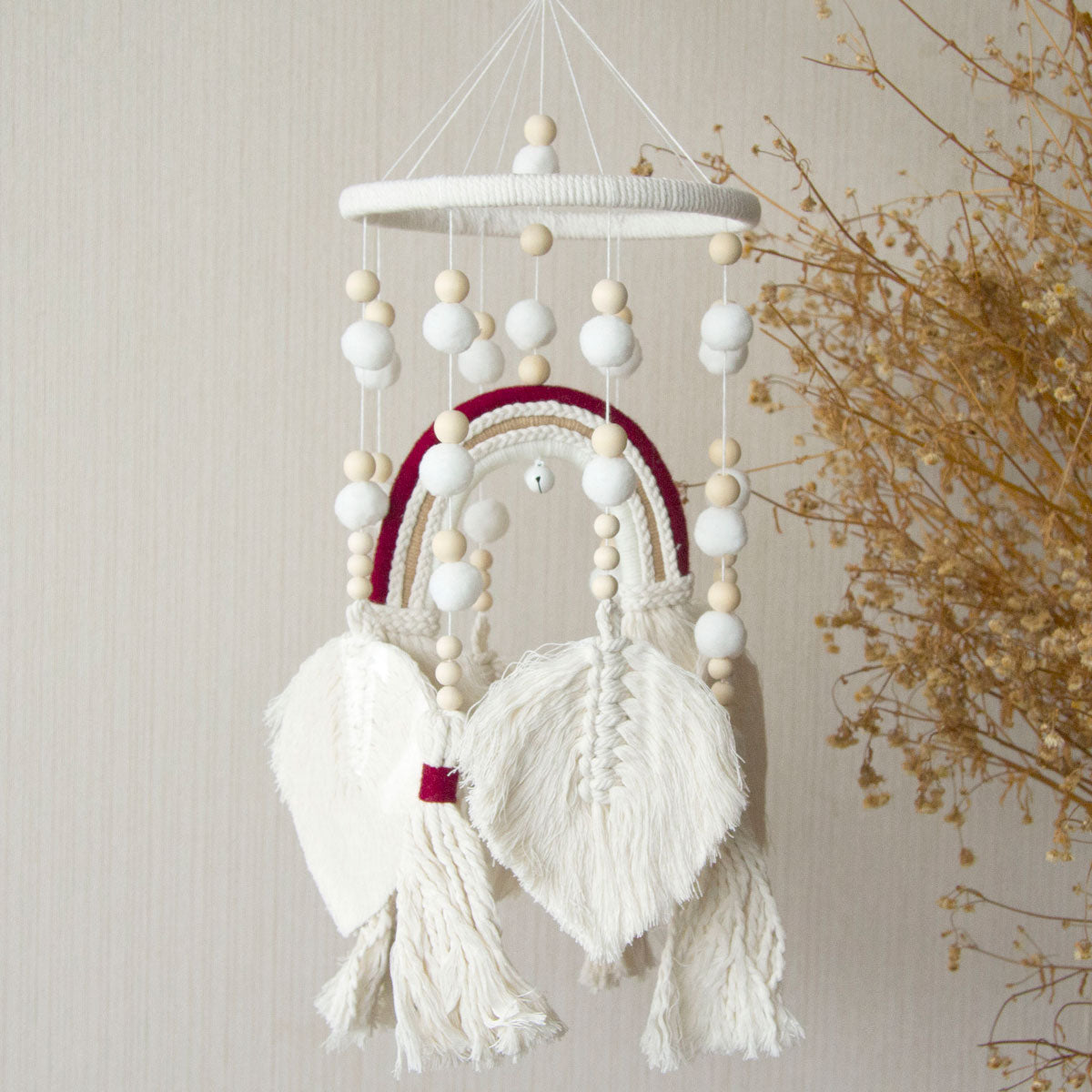 Handmade Boho Nursery Mobile | Macrame Rainbow