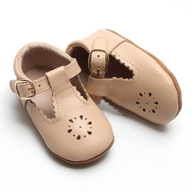 Leather Petal T-Bar | Color 'Honey' | Soft Sole  Consciously Baby 2 (3 - 6 months)  