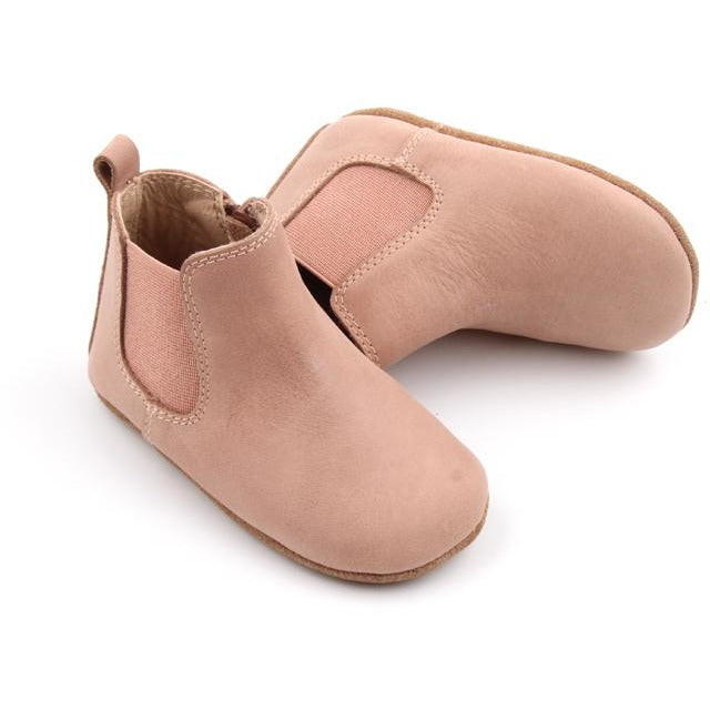 Waxed Leather Chelsea Boot | Color 'Antelope Pink' | Soft Sole  Consciously Baby 2 (3 - 6 months)  