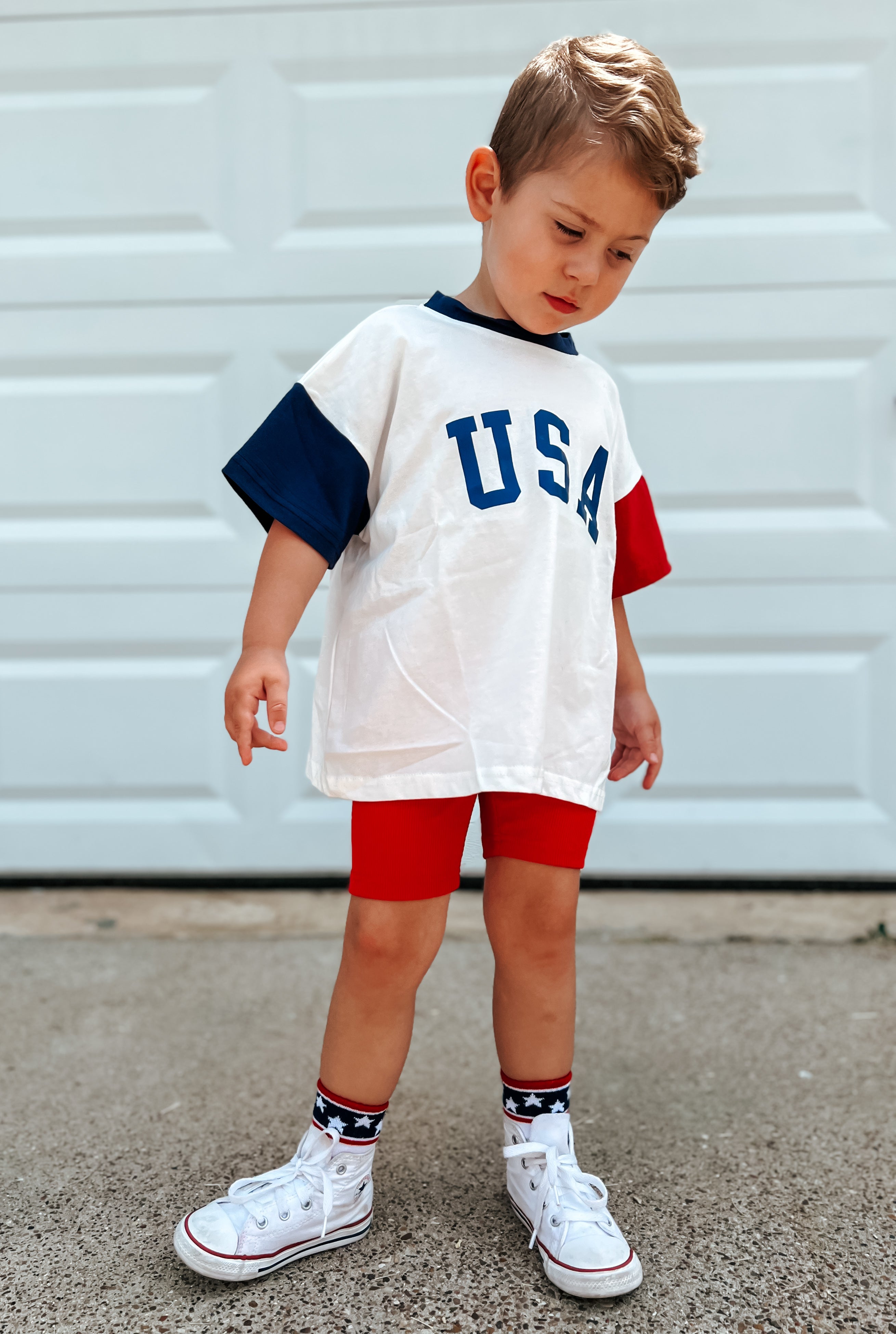 USA Colorblock Oversized Tee