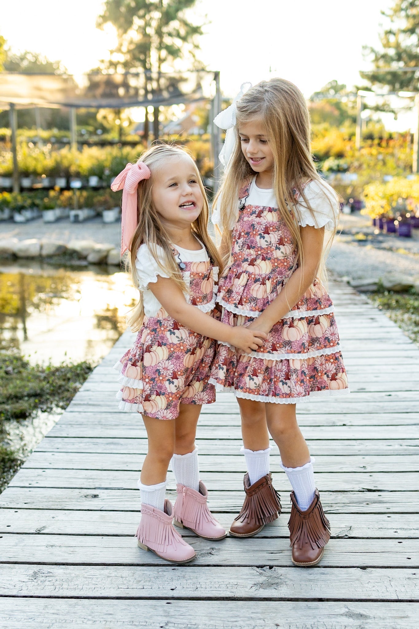 Harvest Blossom Overalls Dress