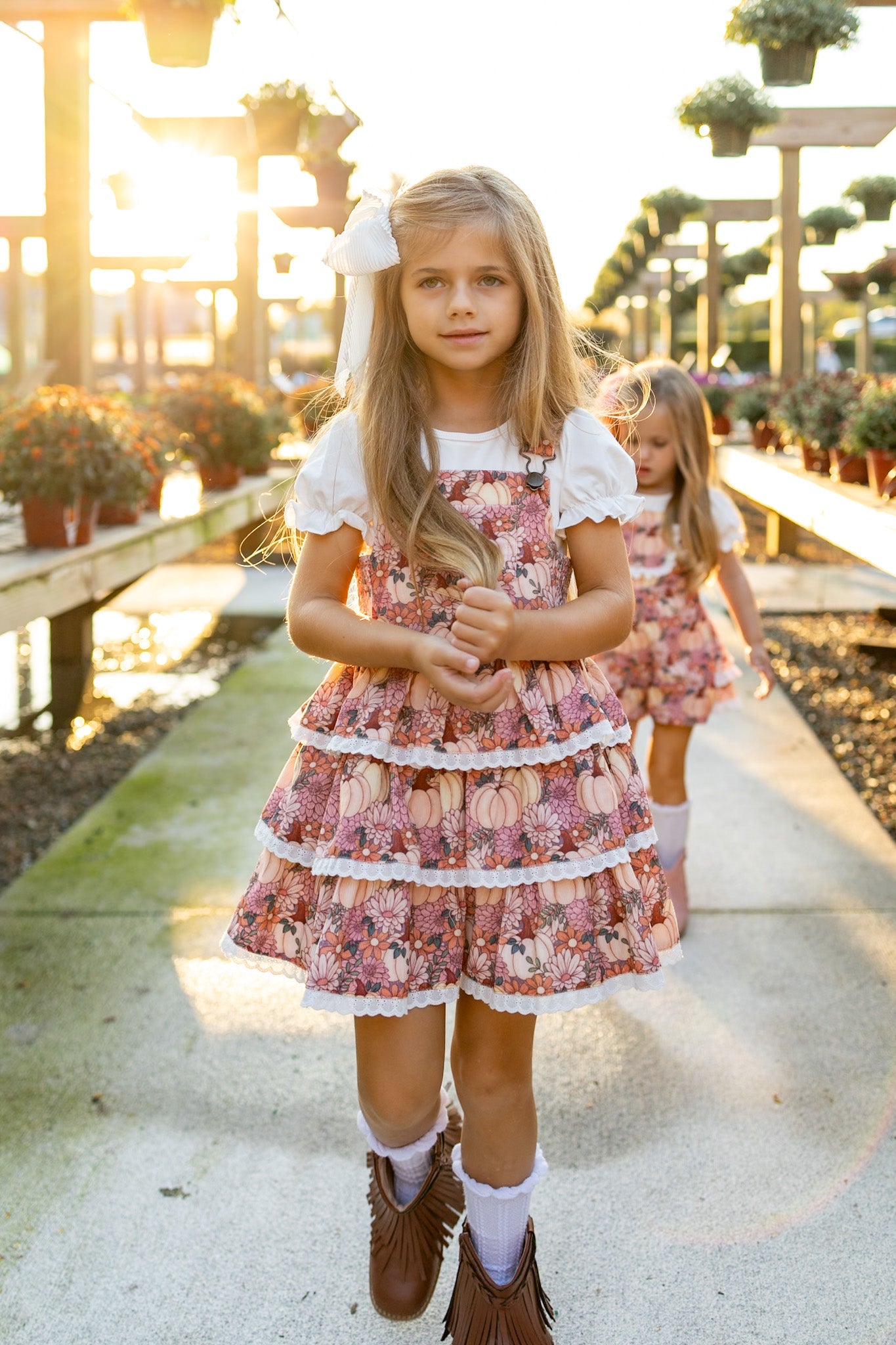 Harvest Blossom Overalls Dress