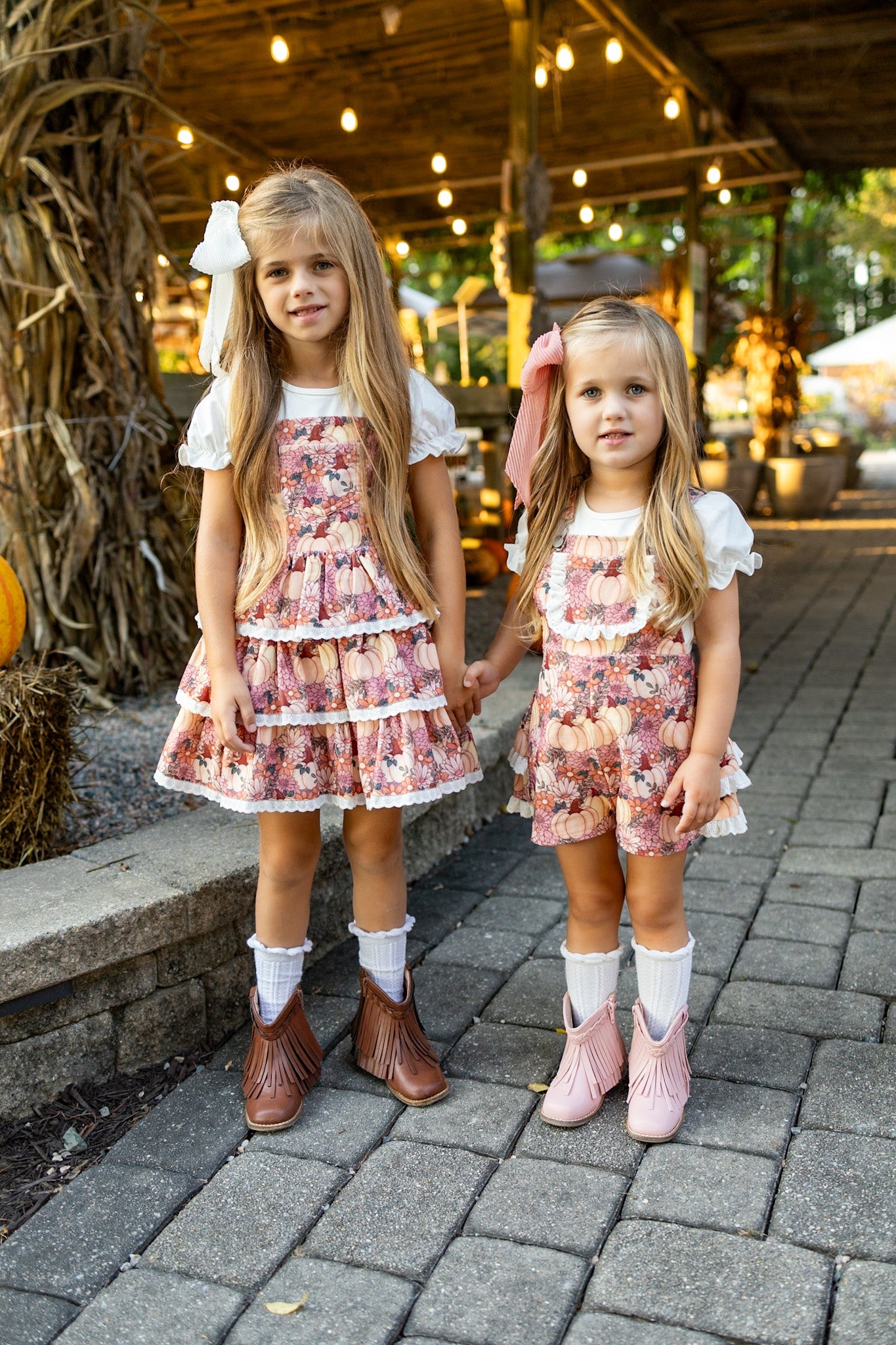 Harvest Blossom Overalls Dress