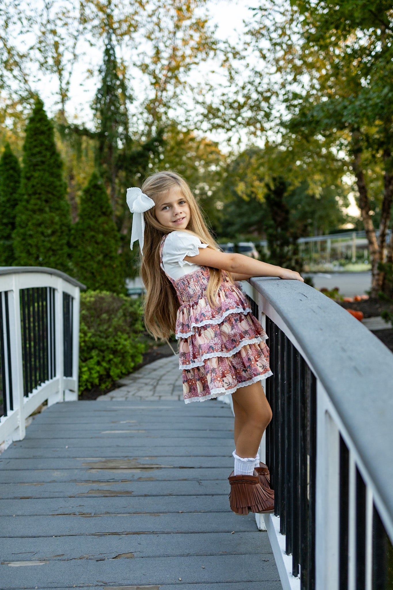 Harvest Blossom Overalls Dress