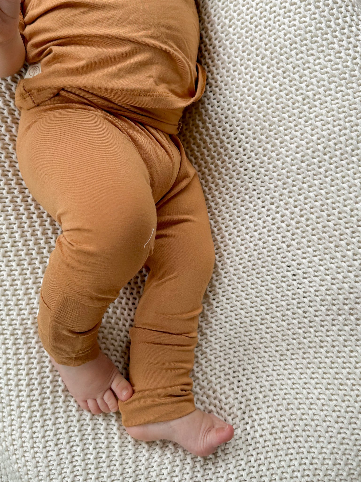 Fold Over Footie Leggings | Clay | Luxury Bamboo