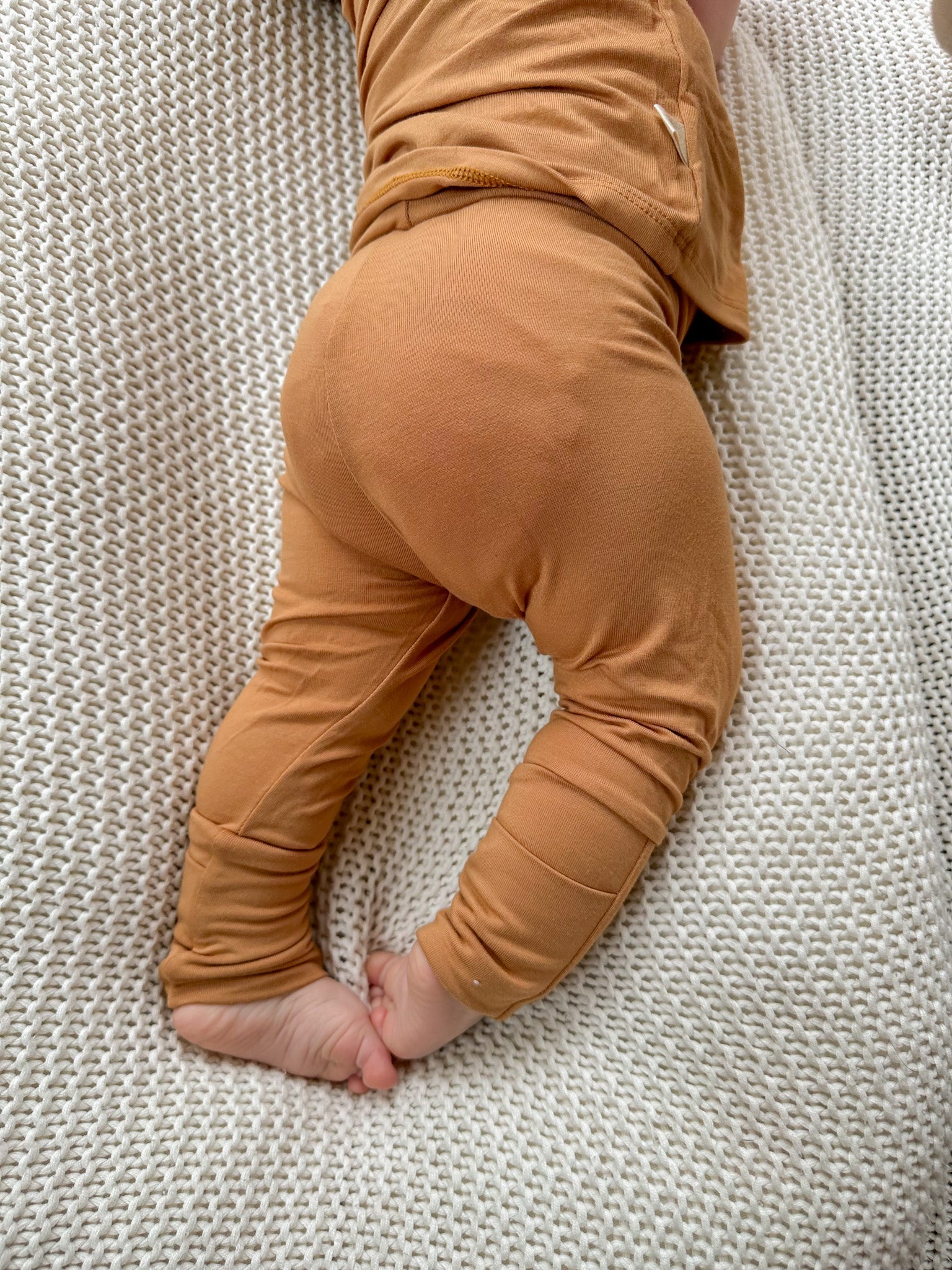 Fold Over Footie Leggings | Clay | Luxury Bamboo