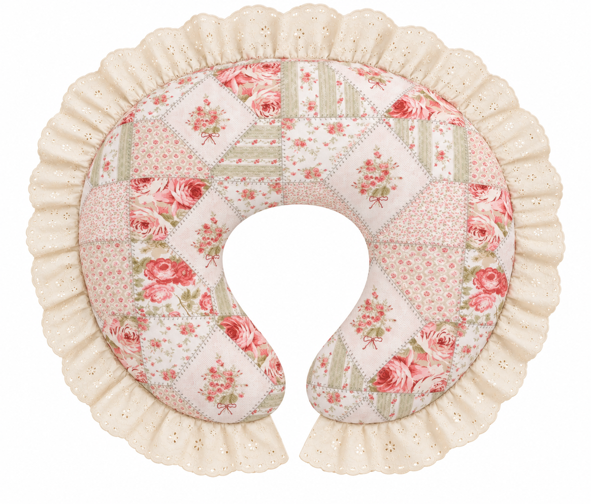 Ivory Eyelet Ruffle Original Nursing Pillow Cover