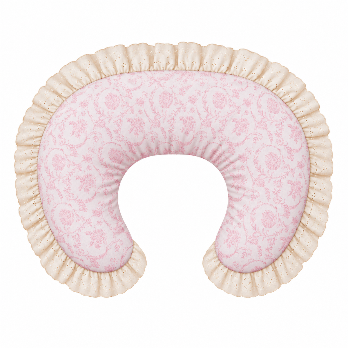 Ivory Eyelet Ruffle New Nursing Pillow Cover