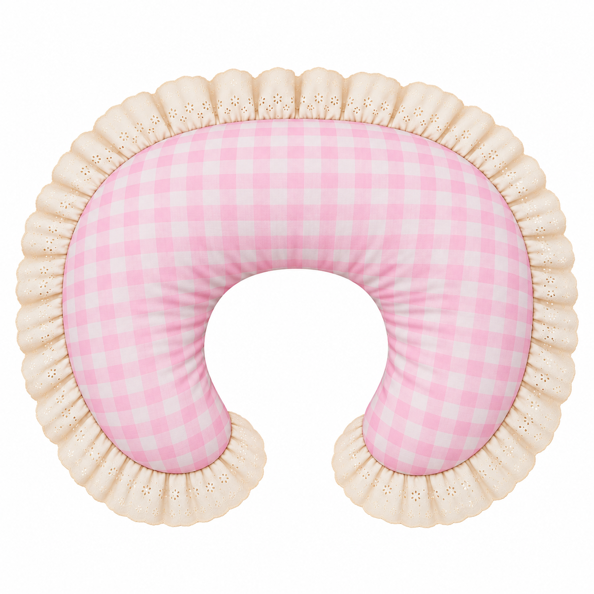 Ivory Eyelet Ruffle New Nursing Pillow Cover