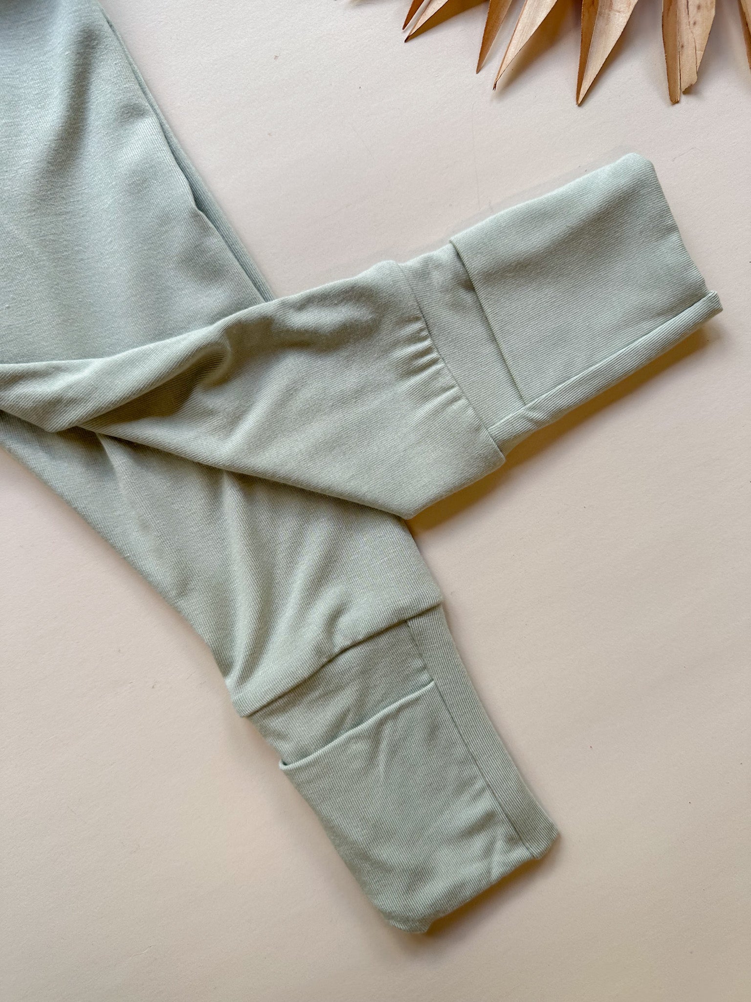 Fold Over Footie Leggings | Sage | Luxury Bamboo