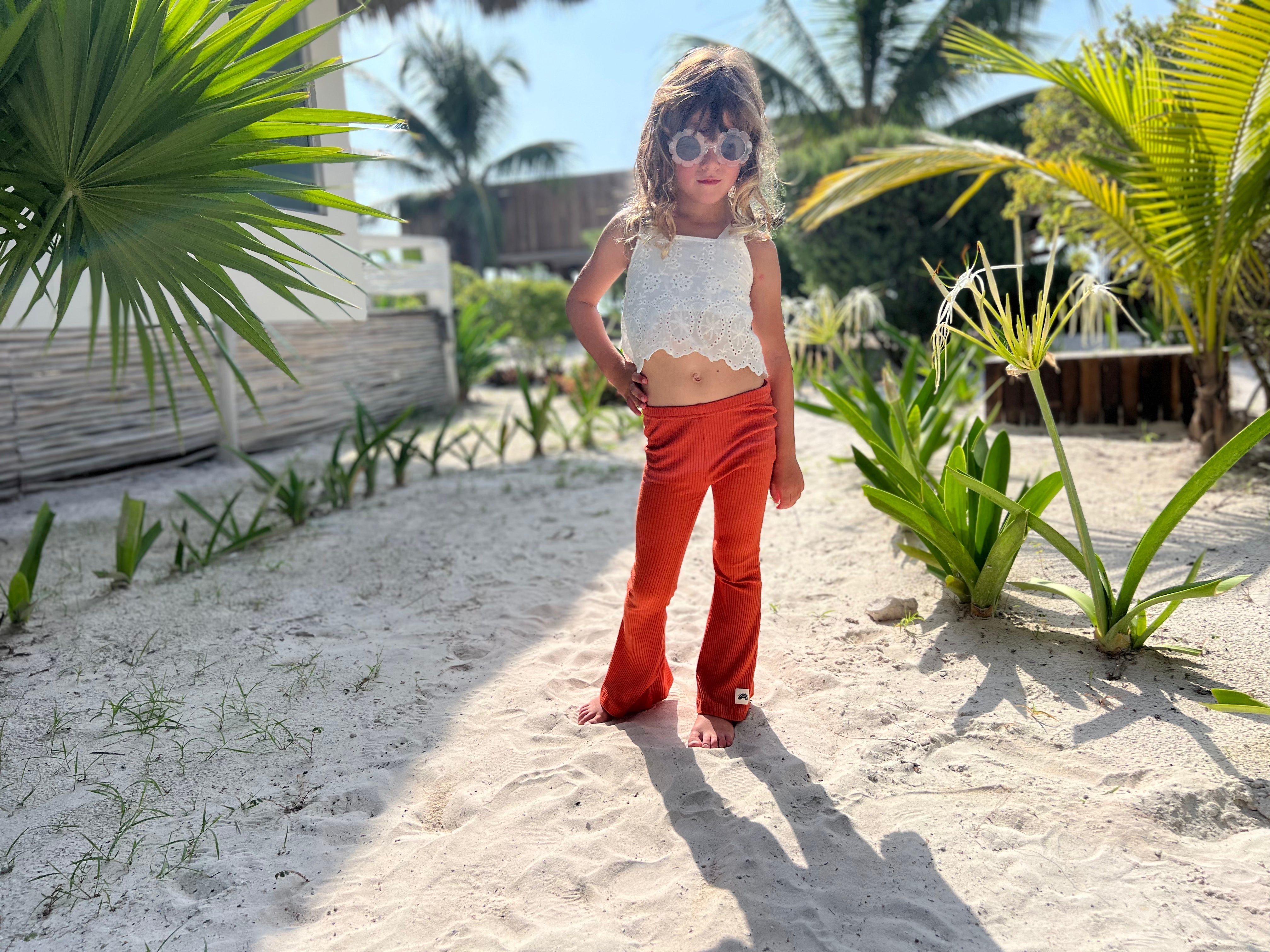 Flared Leggings - Rust