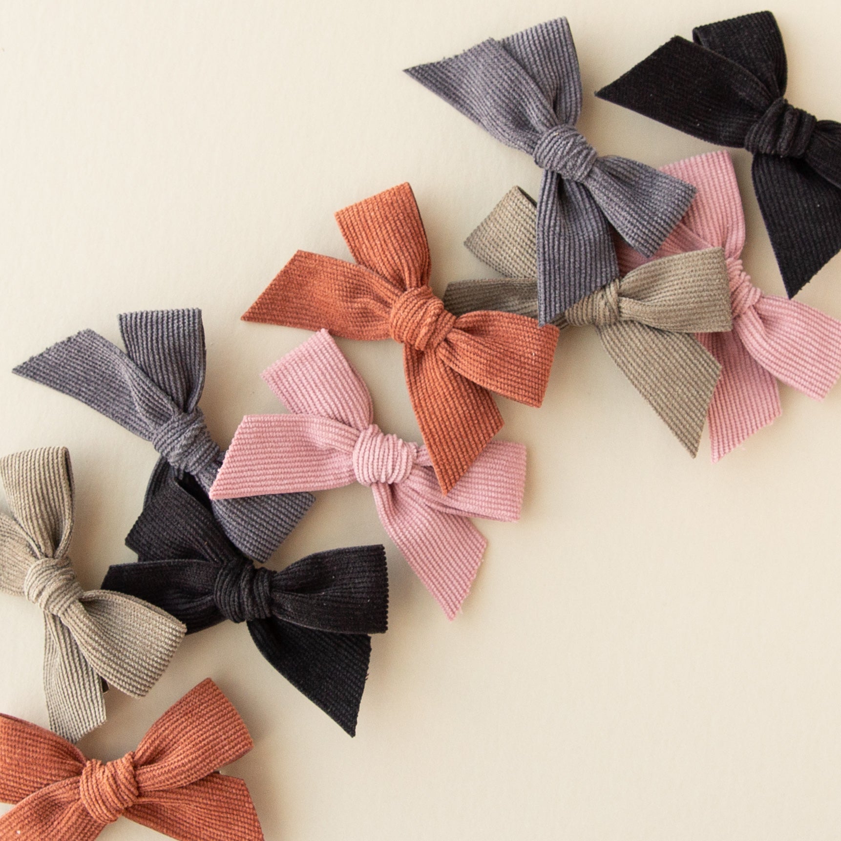 Ink | Pigtail Set - Corduroy Ribbon Bow