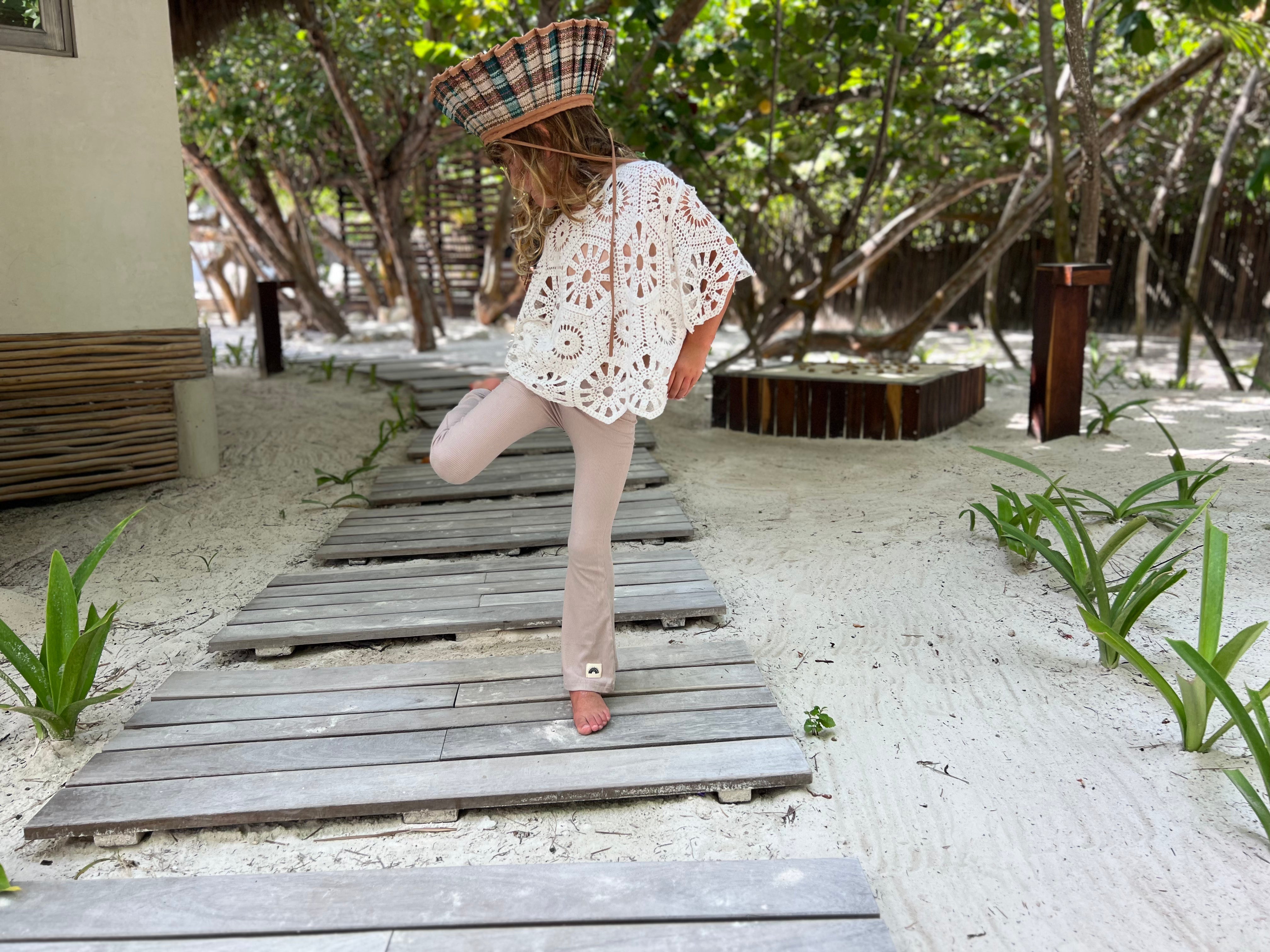 Flared Leggings (Lightweight) - Beige