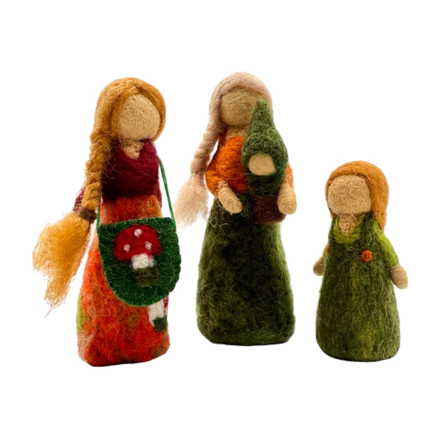 **Pre-order (Ships in 2-3 Weeks)**Handmade in Nepal 100% Wool Felt Foods Play Set for Pretend Cooking and Farmer's Market Play