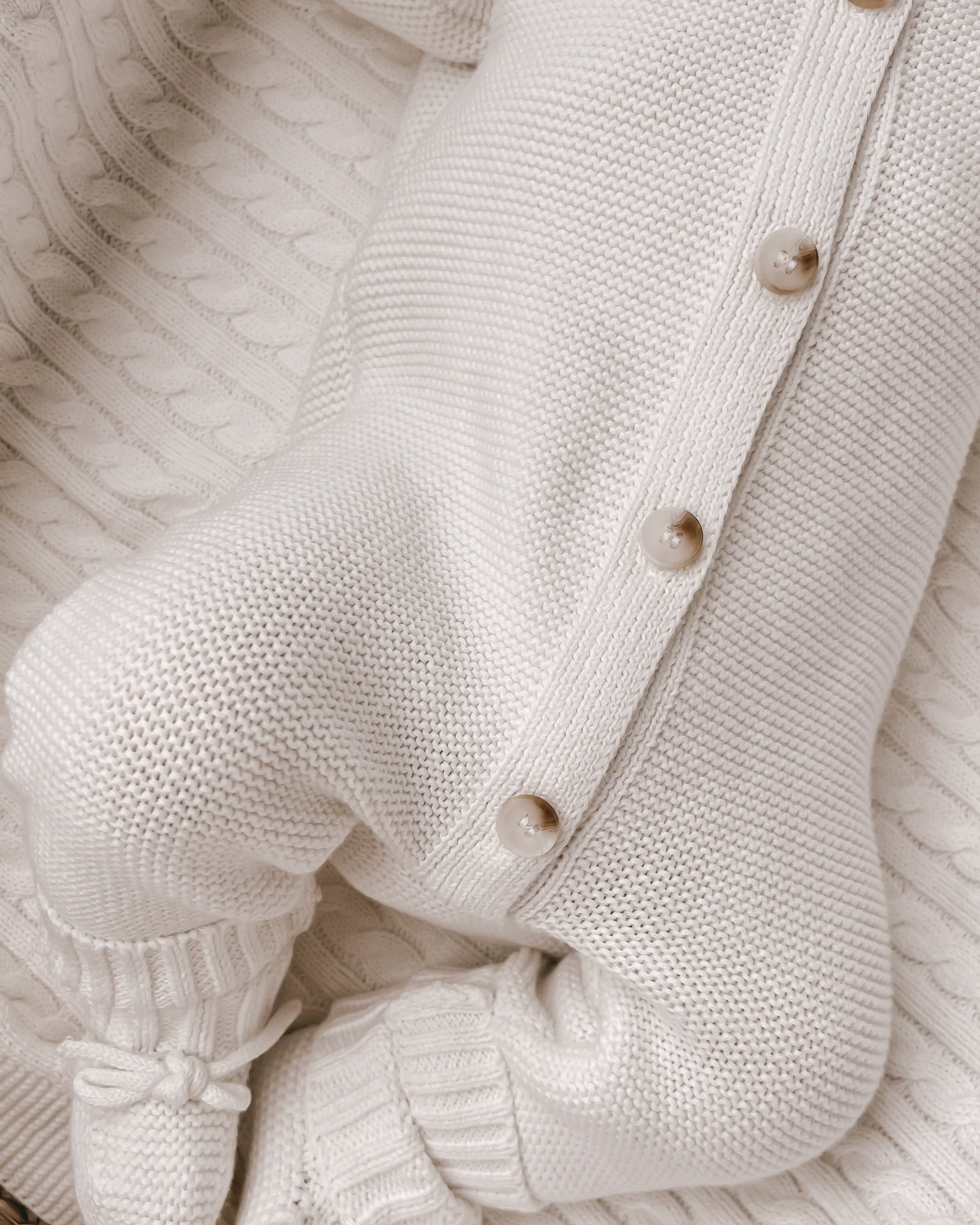 Luna + Luca Classic Purl Knit Jumpsuit - White  Luna + Luca   