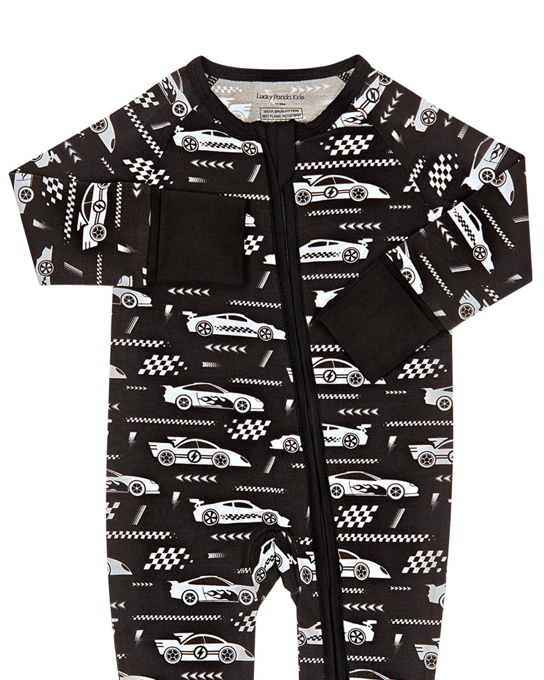 Bamboo Zip Romper | Race Cars