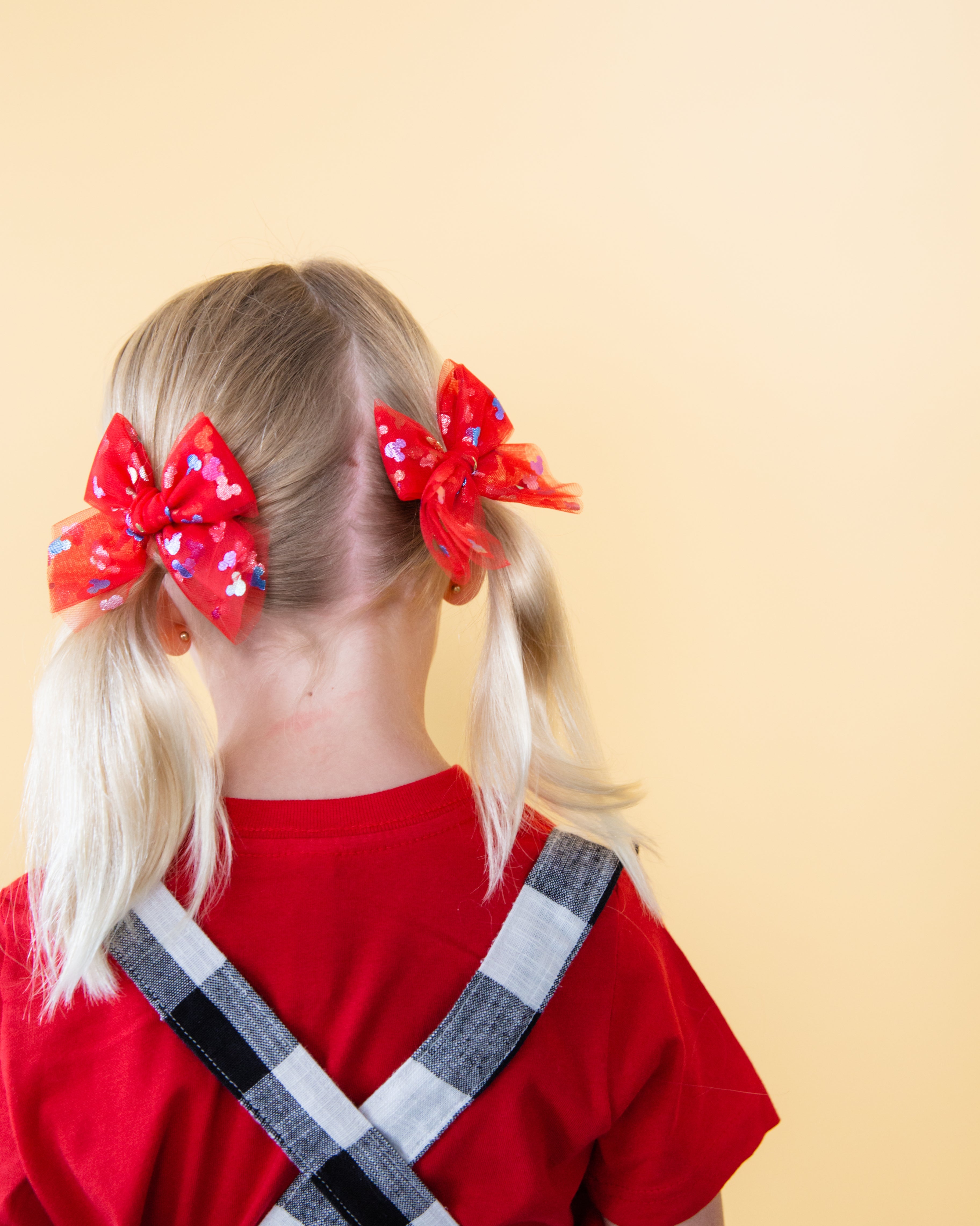 Bibbidi Bobbidi - Red | Tulle Bow - Pigtail Set