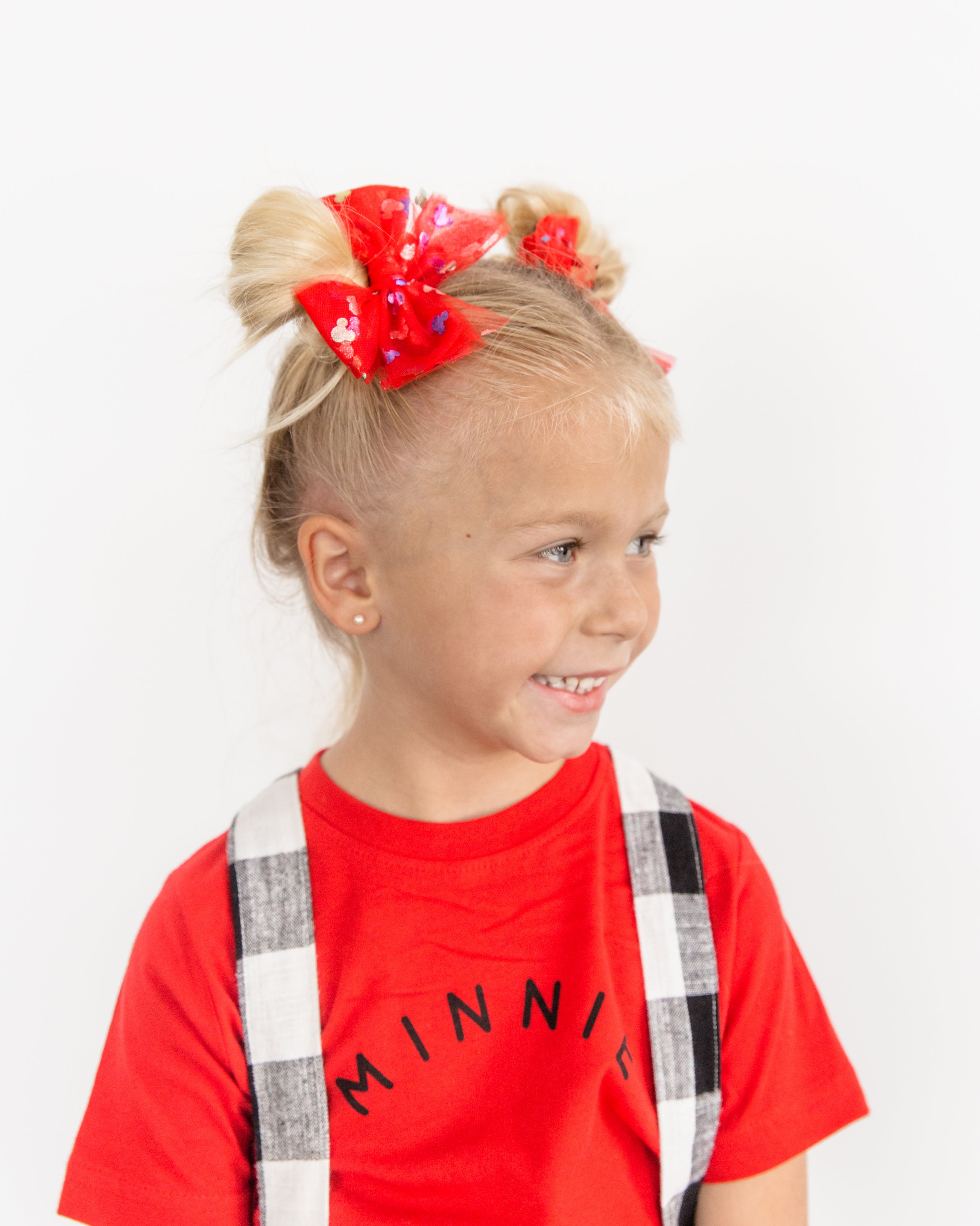 Bibbidi Bobbidi - Red | Tulle Bow - Pigtail Set