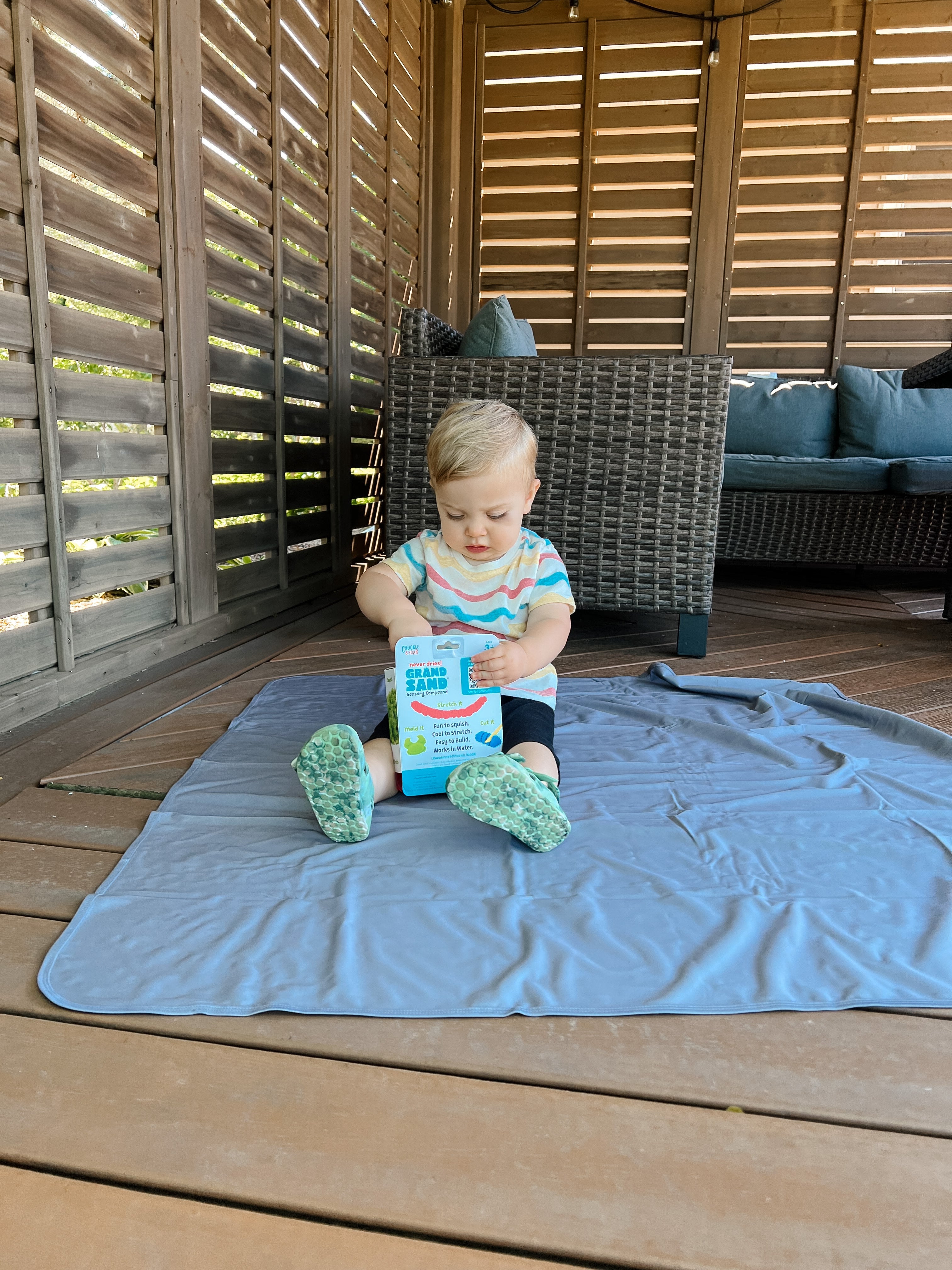 Solid Slate Minimalist Splash Mat - A Waterproof Catch-All for Highchair Spills and More!  BapronBaby   