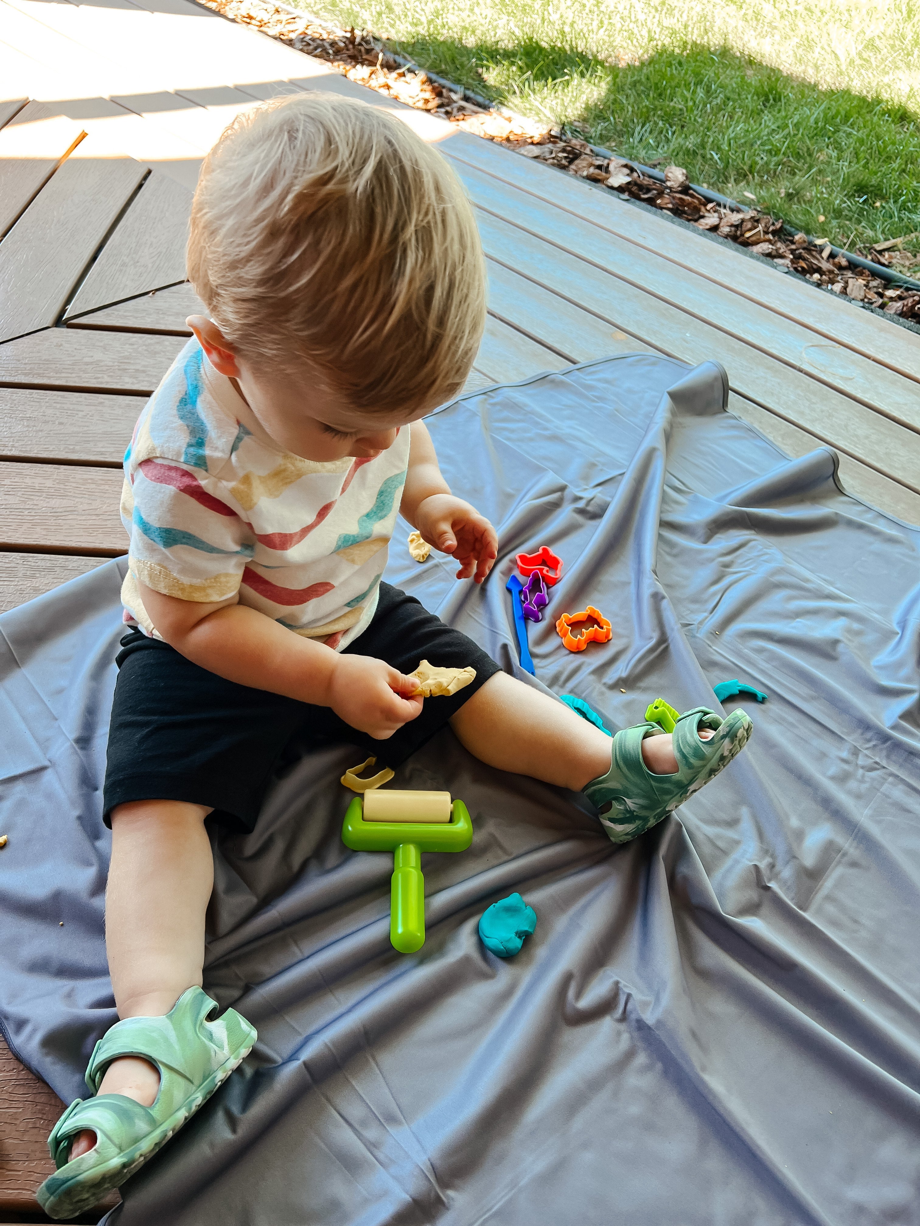 Solid Slate Minimalist Splash Mat - A Waterproof Catch-All for Highchair Spills and More!  BapronBaby   