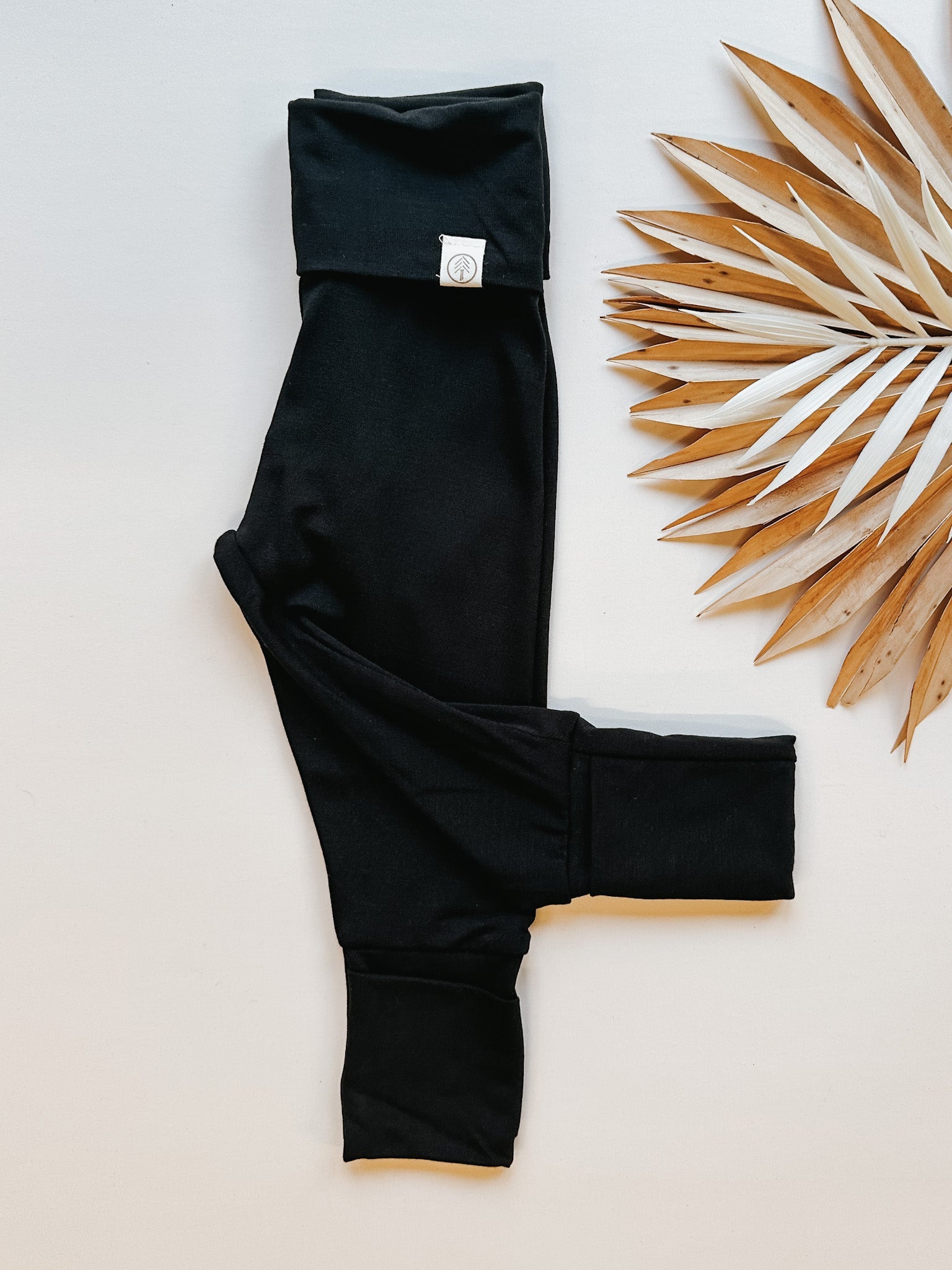 *PREORDER* Fold Over Footie Leggings | Black | Luxury Bamboo