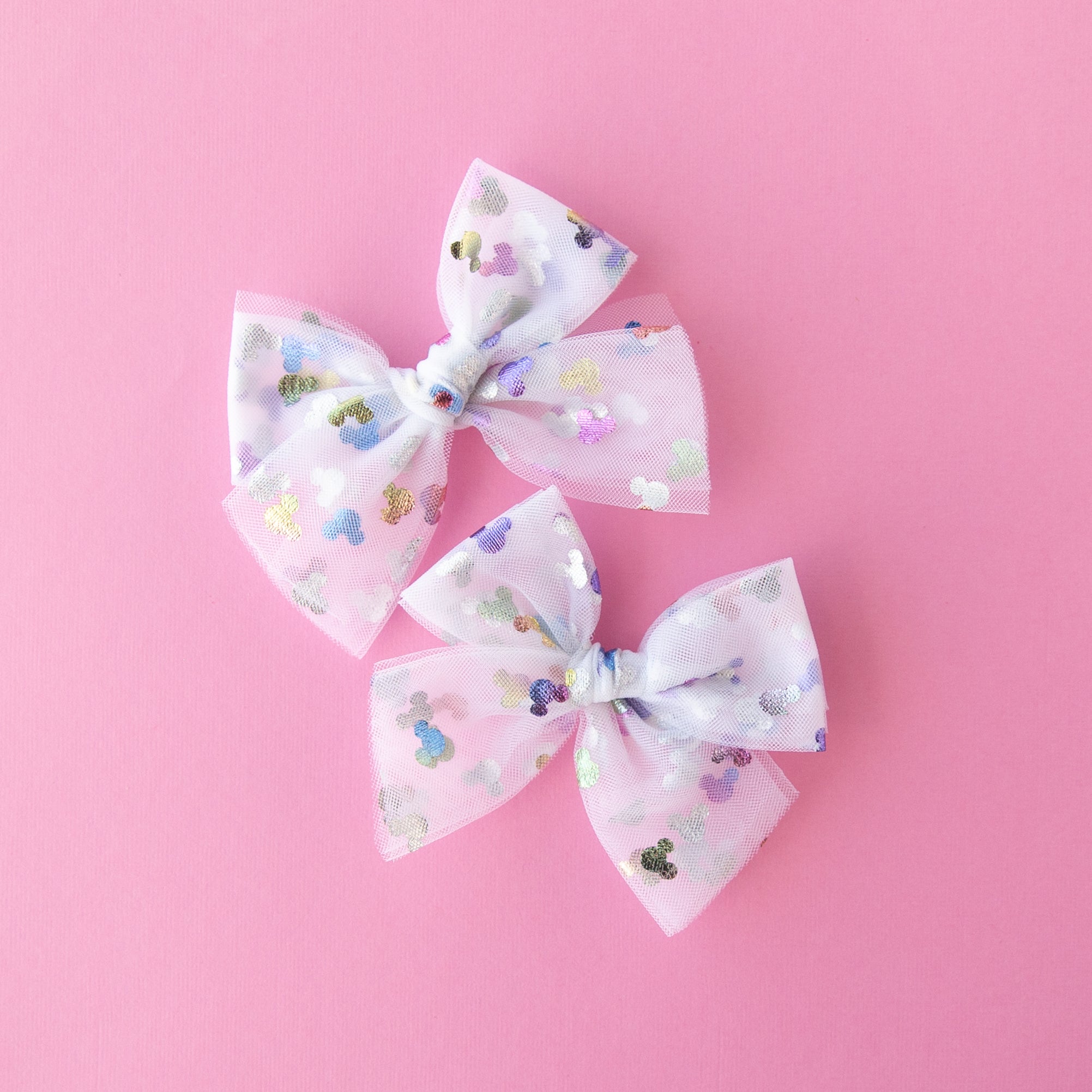 Bibbidi Bobbidi - White | Tulle Bow - Pigtail Set