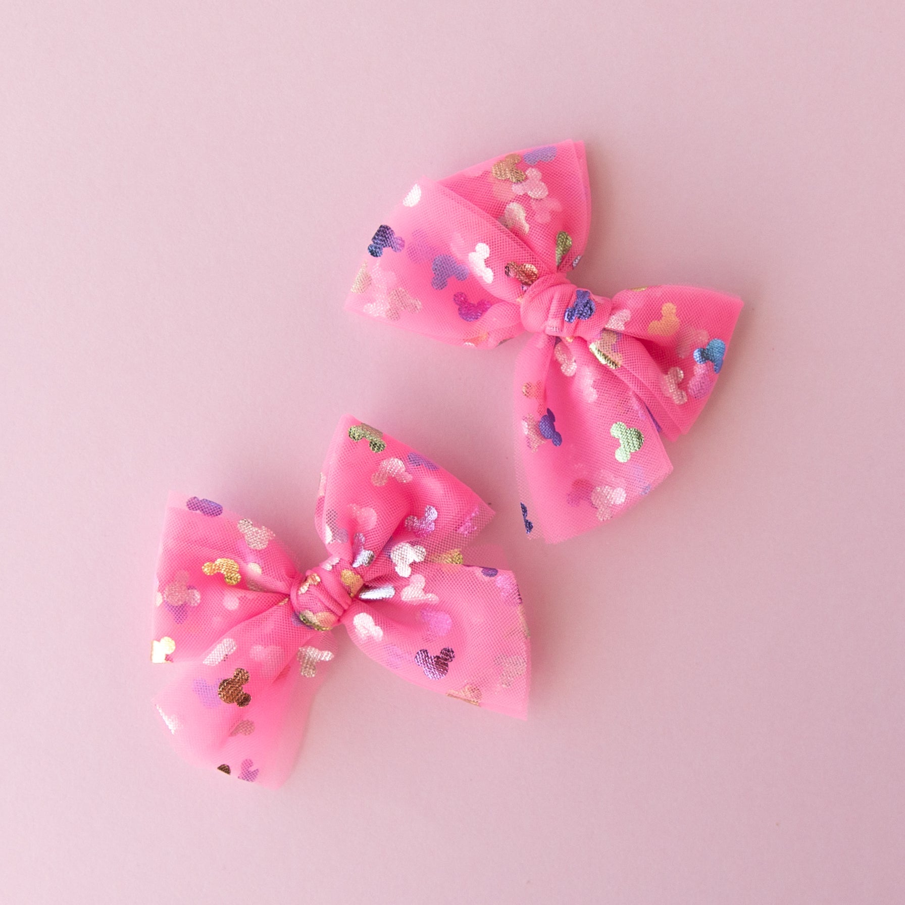 Bibbidi Bobbidi - Pink | Tulle Bow - Pigtail Set