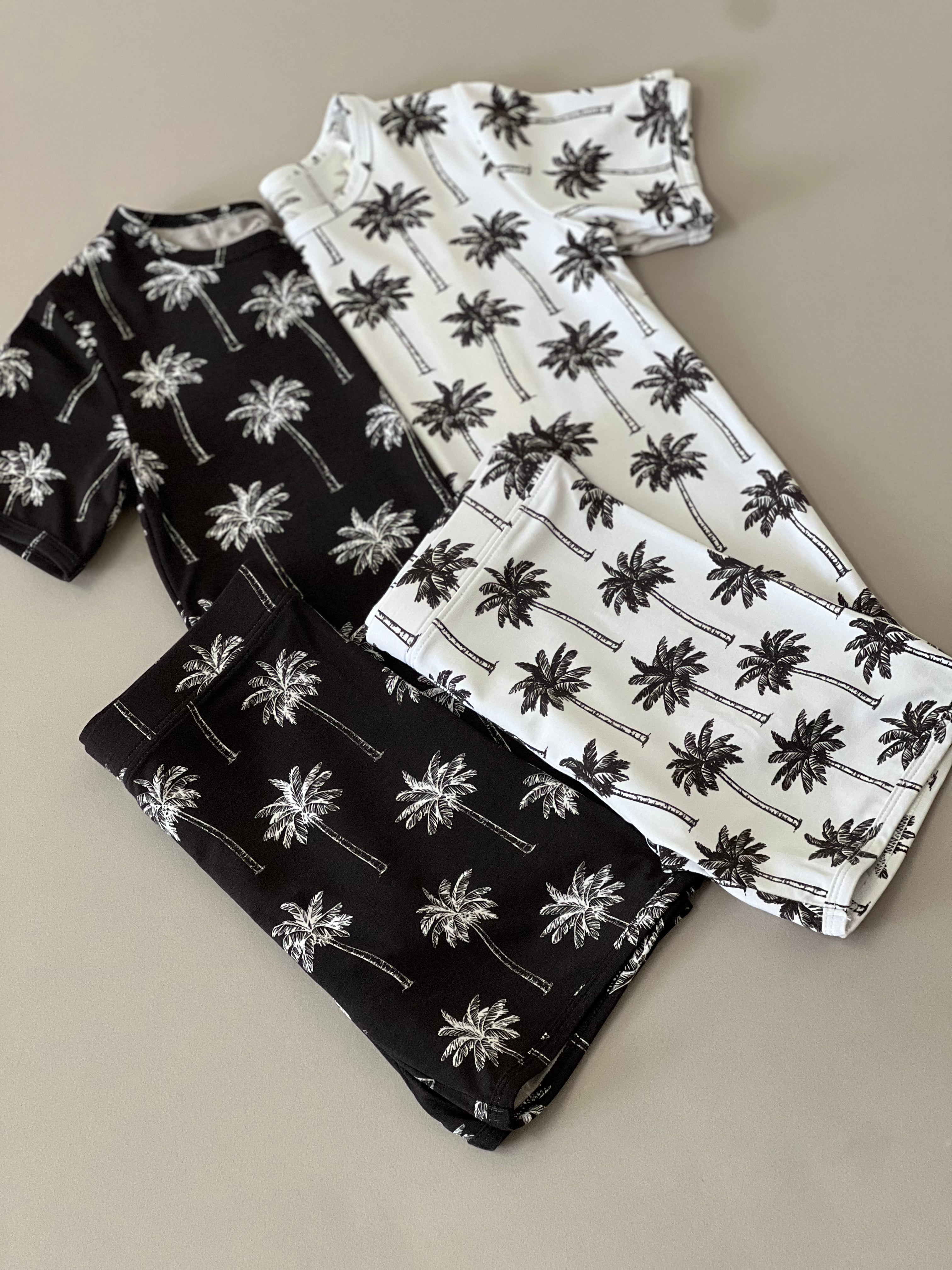 Bamboo Shorts Set | Palm Style White