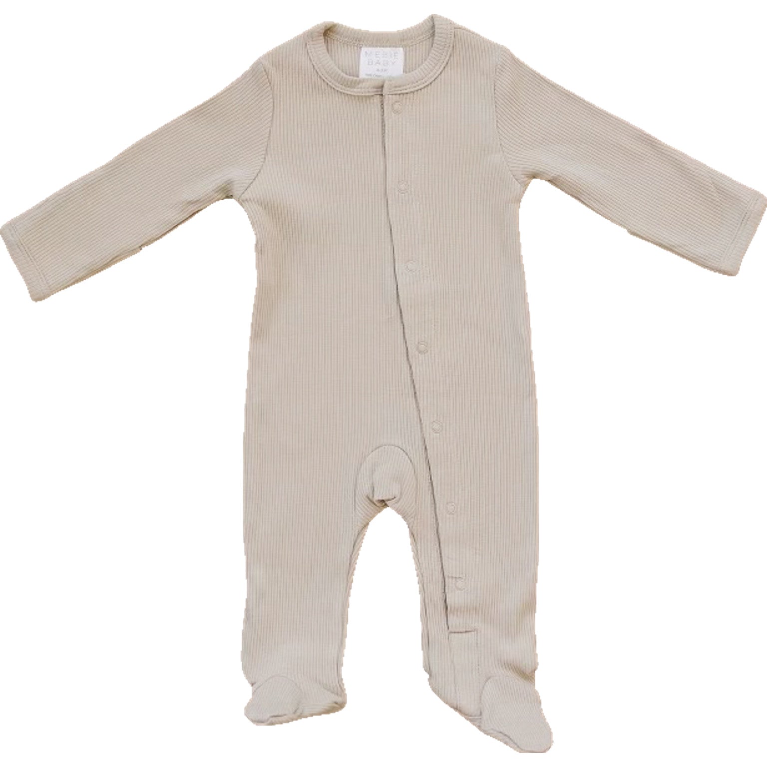 Oatmeal Organic Cotton Ribbed Snap  Mebie Baby   