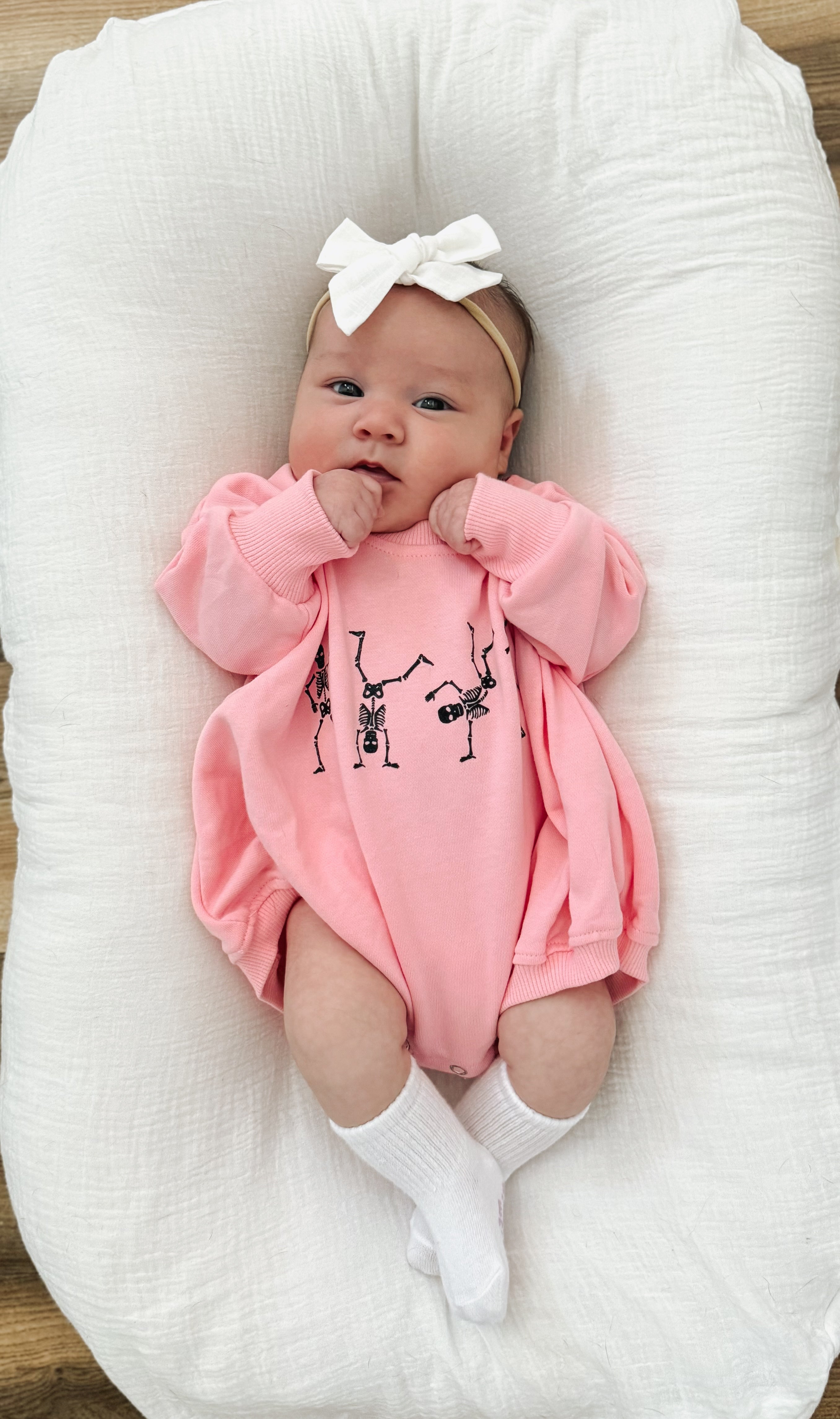 Dancing Skeletons Sweatshirt Romper - Pink
