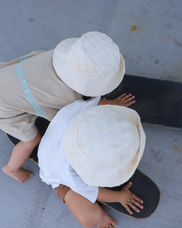 Terry Bucket Hat in Salt Check