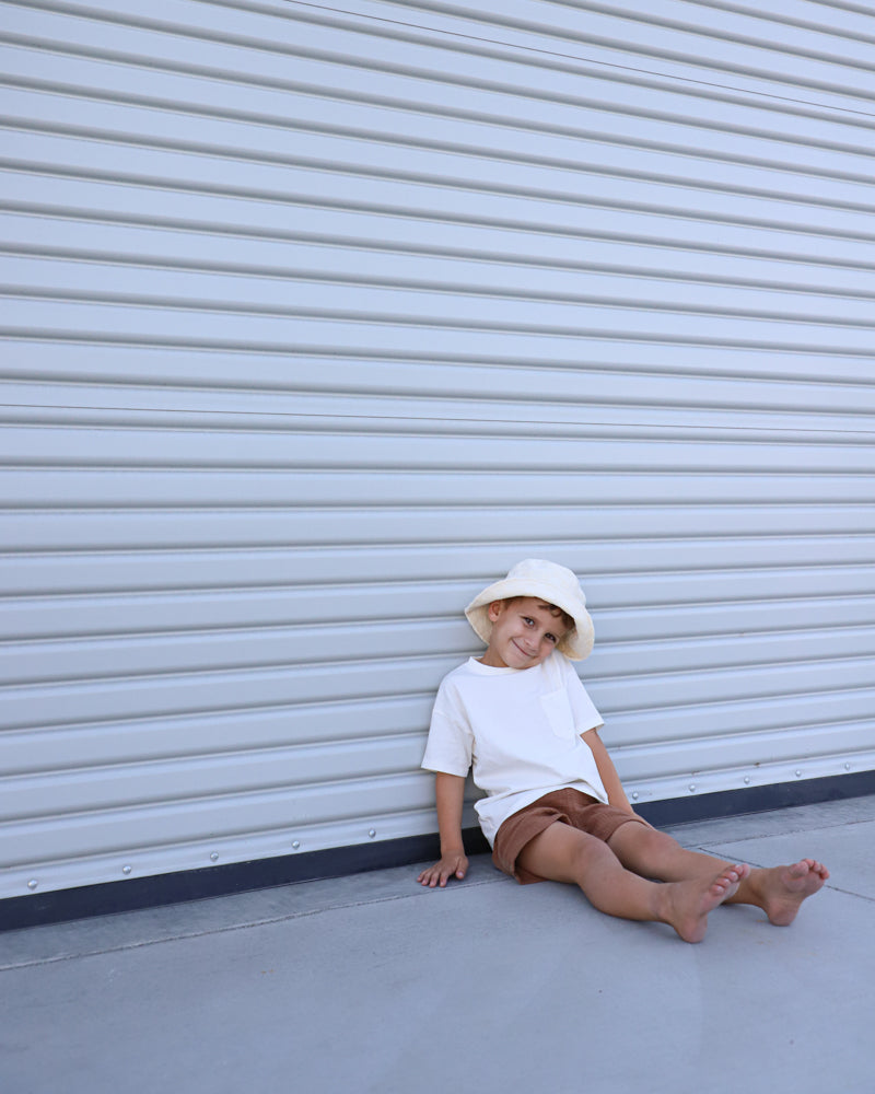 Terry Bucket Hat in Salt Check