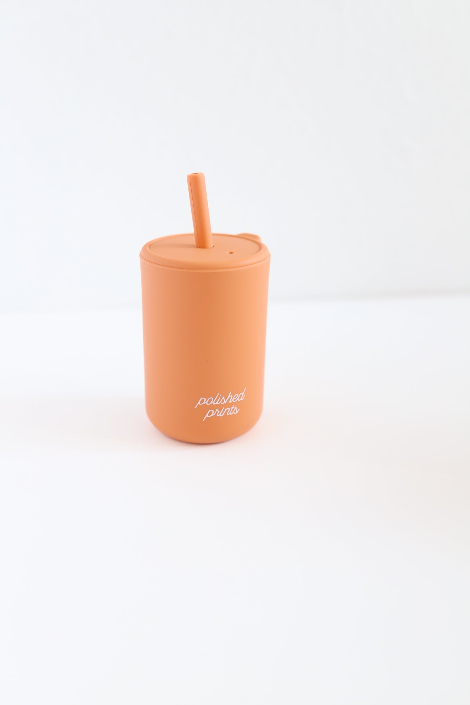 Silicone Straw Cup with Lid | Creamsicle Orange