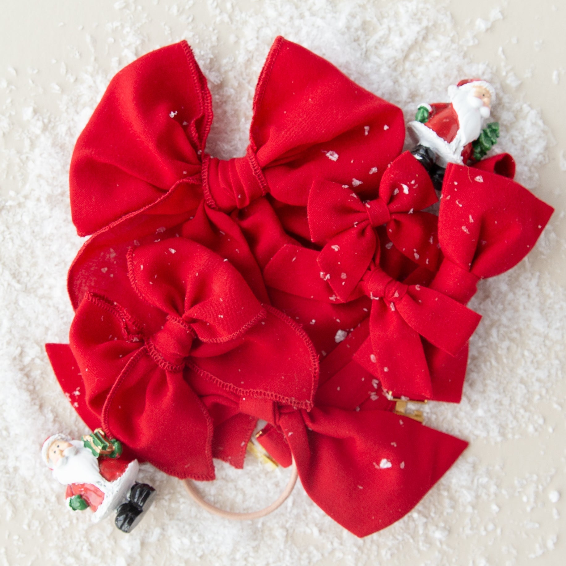 Red | Pigtail Set - Hand-tied Bow