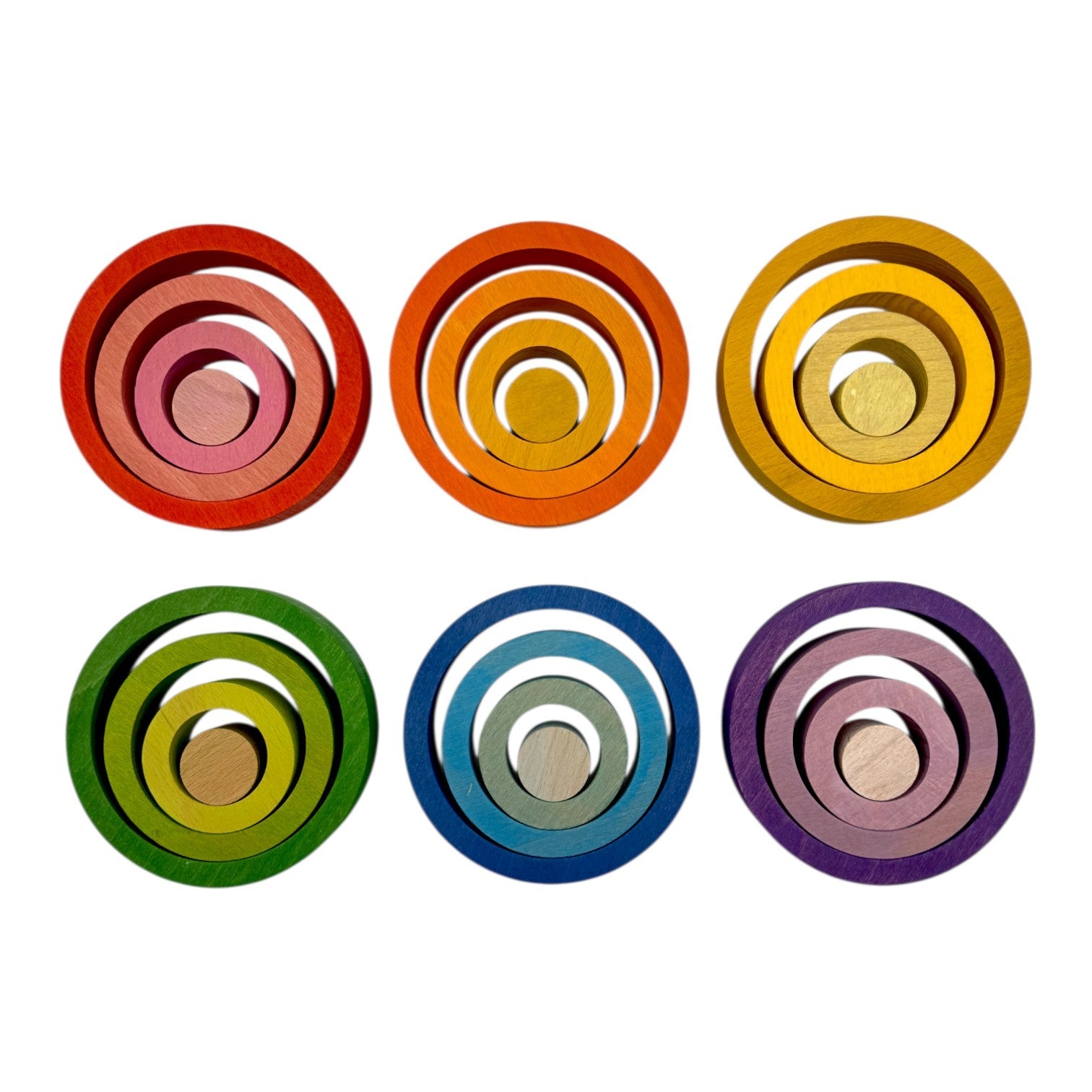 **Pre-Order (Ships in 2–3 Weeks)**24-Piece Rainbow Nesting Rings