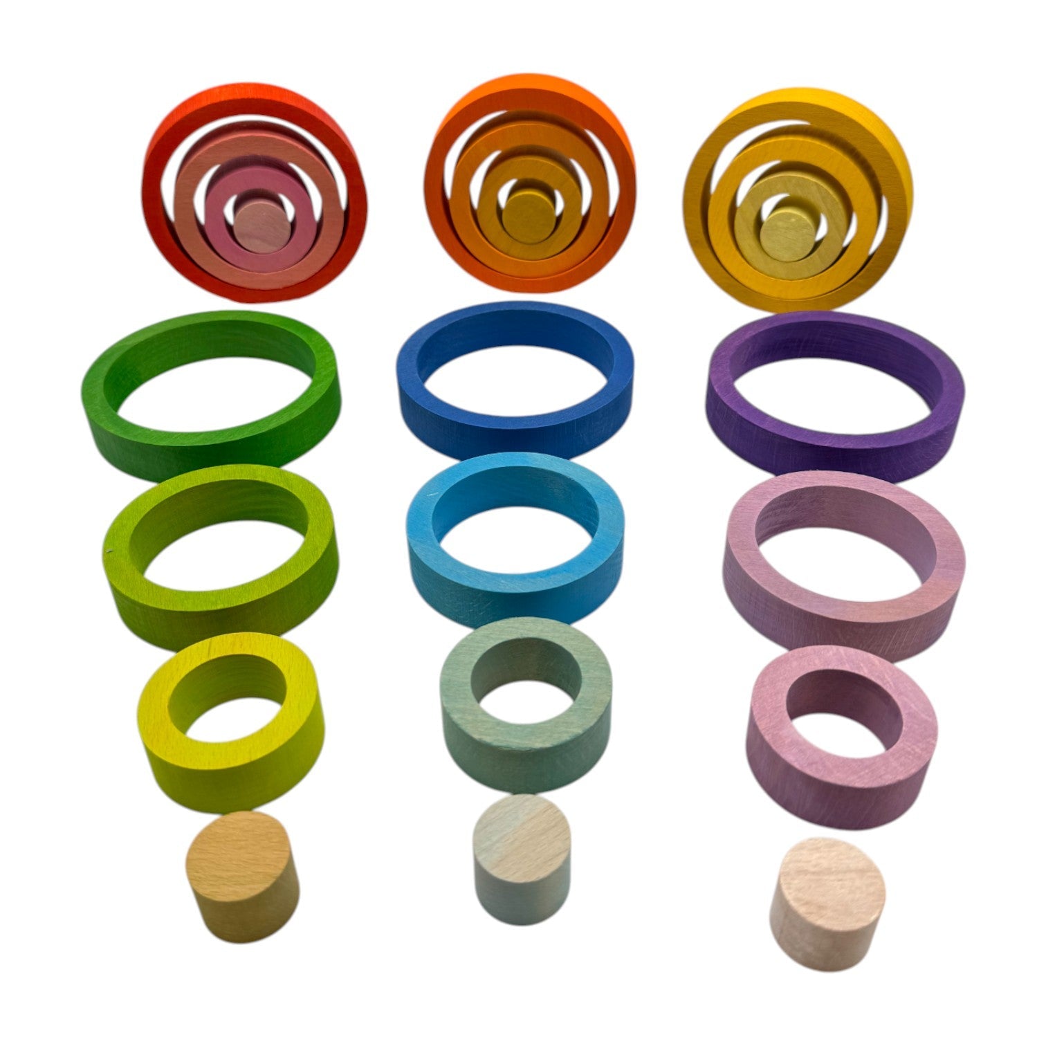 **Pre-Order (Ships in 2–3 Weeks)**24-Piece Rainbow Nesting Rings