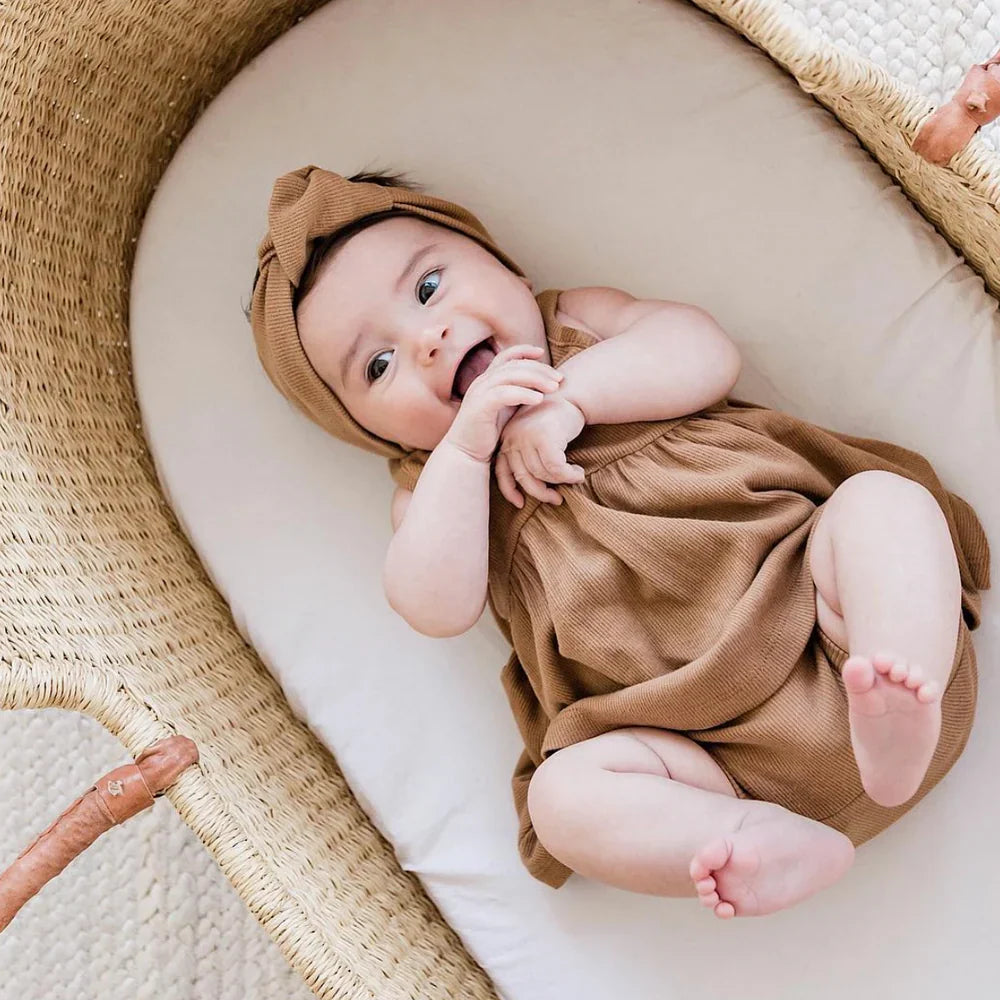 Cognac+Cream Handle No Hood Moses Basket