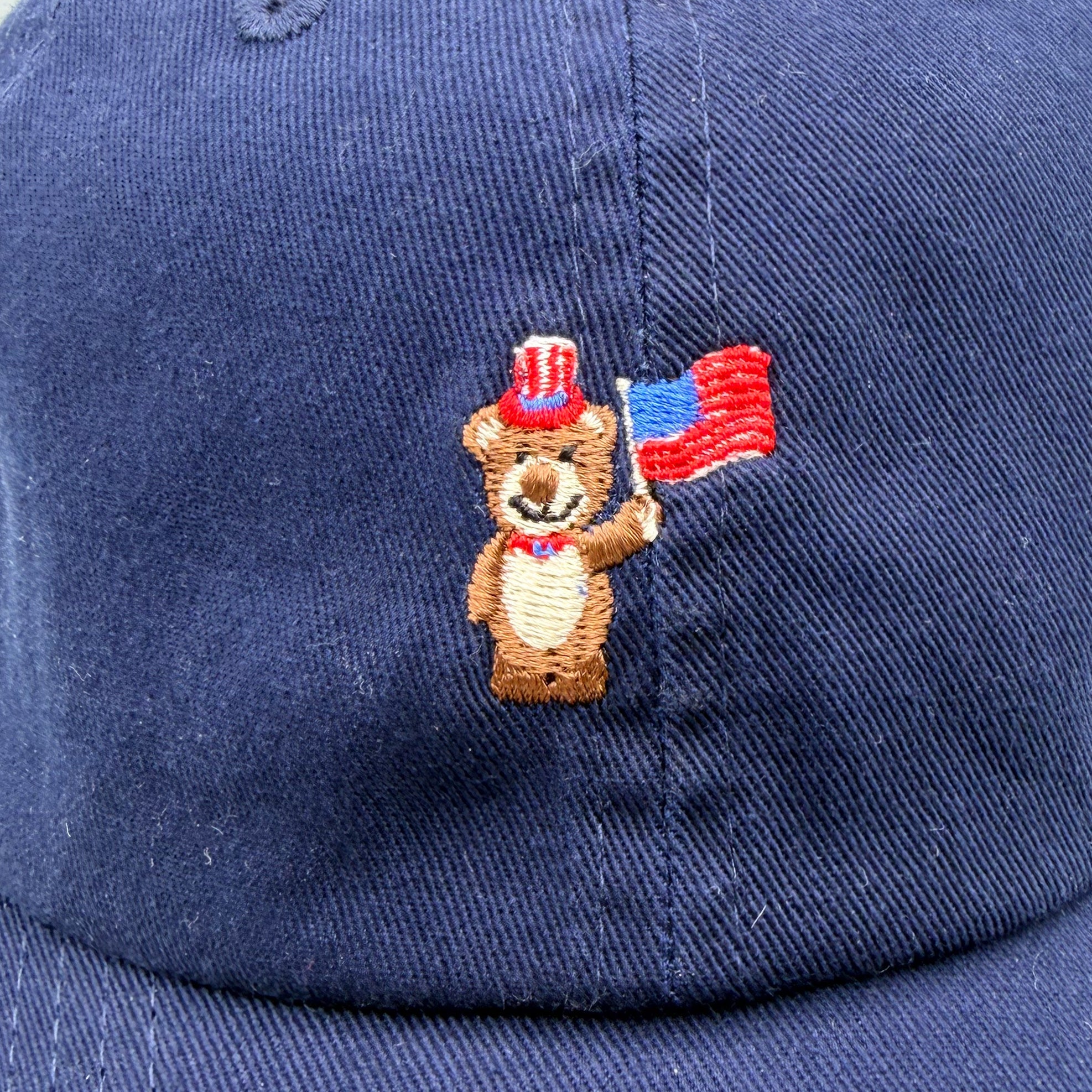 Tiny Patriotic Bear Baseball Hat