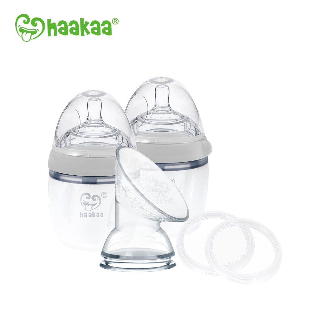 Haakaa Gen 3 Silicone Breast Pump and Bottle Pack 160 ml/6 oz