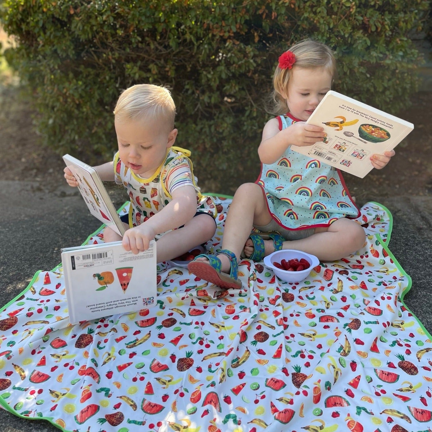 Tropical Fruit Splash Mat - from the World Of Eric Carle - A Waterproof Catch-All for Highchair Spills and More!  BapronBaby   