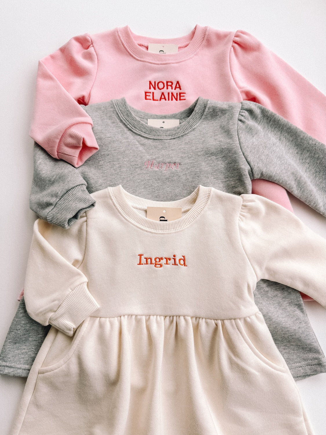 custom embroidered sweatshirt dress