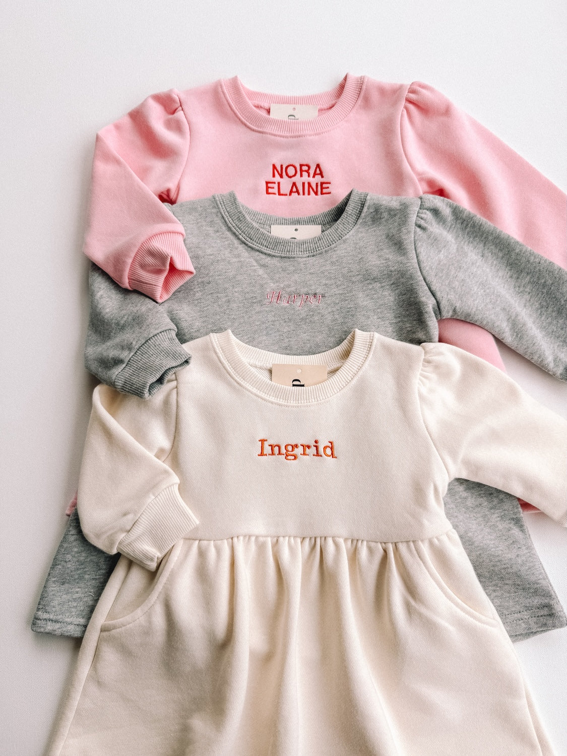 custom embroidered sweatshirt dress