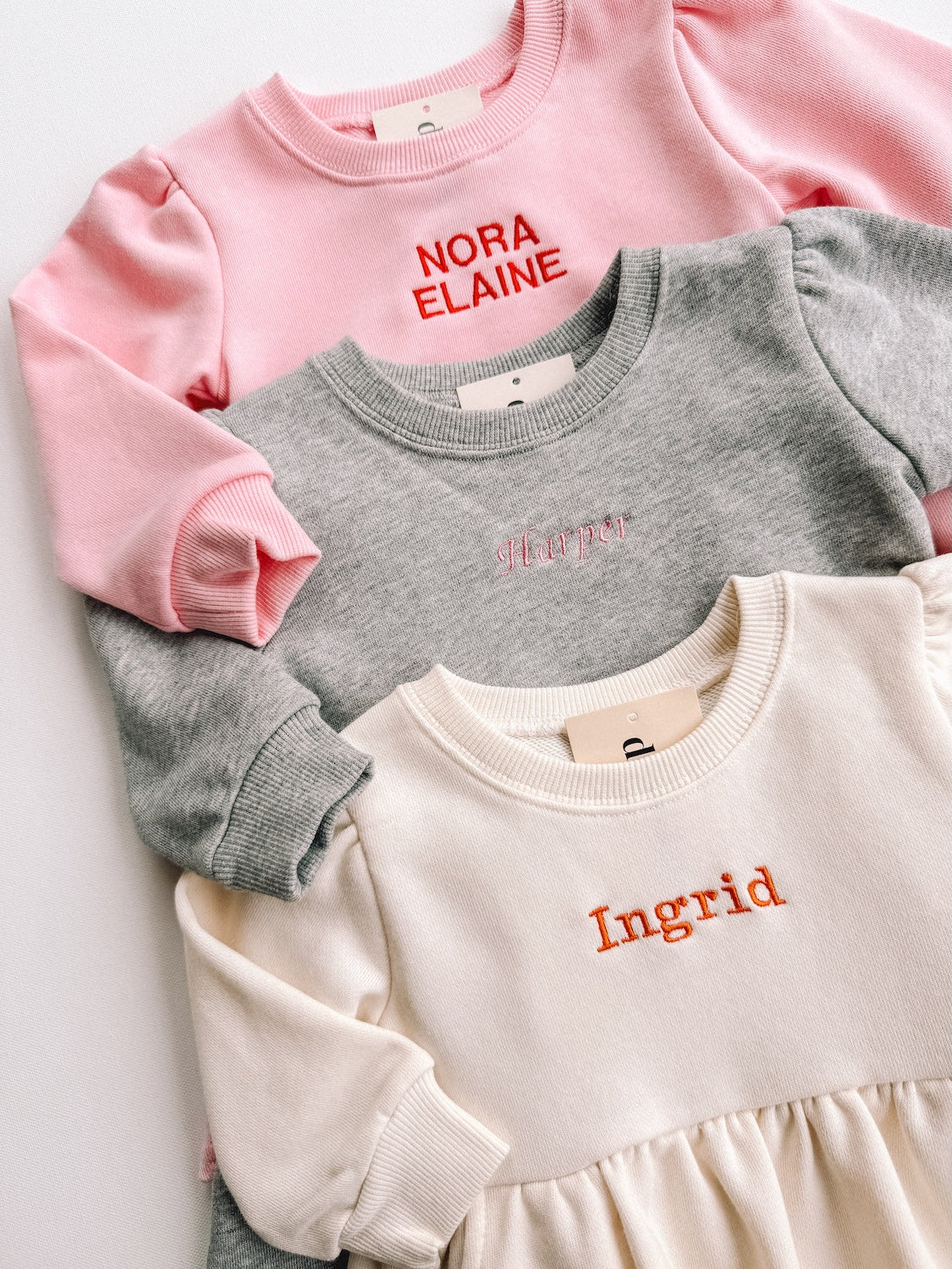 custom embroidered sweatshirt dress