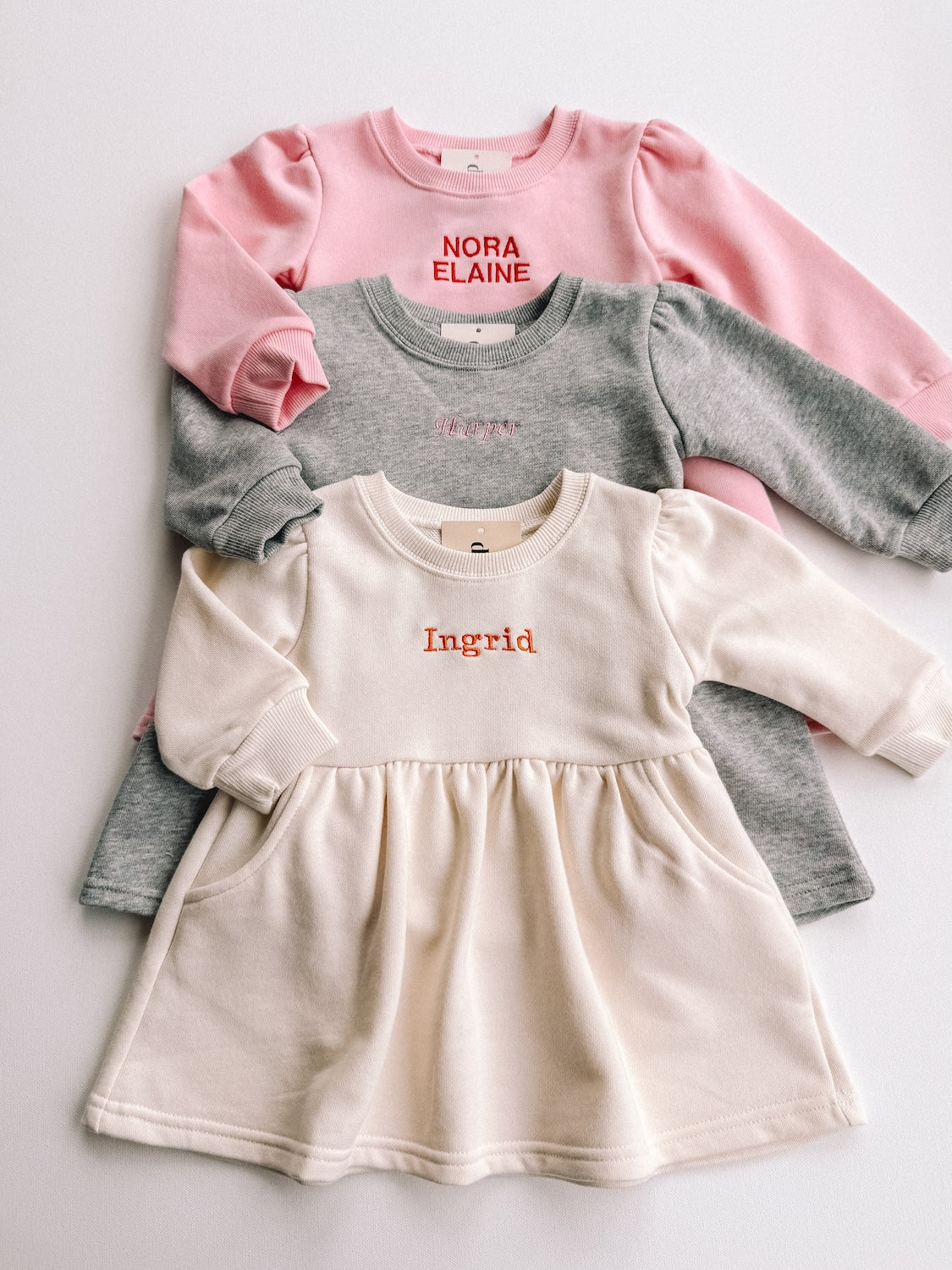 custom embroidered sweatshirt dress