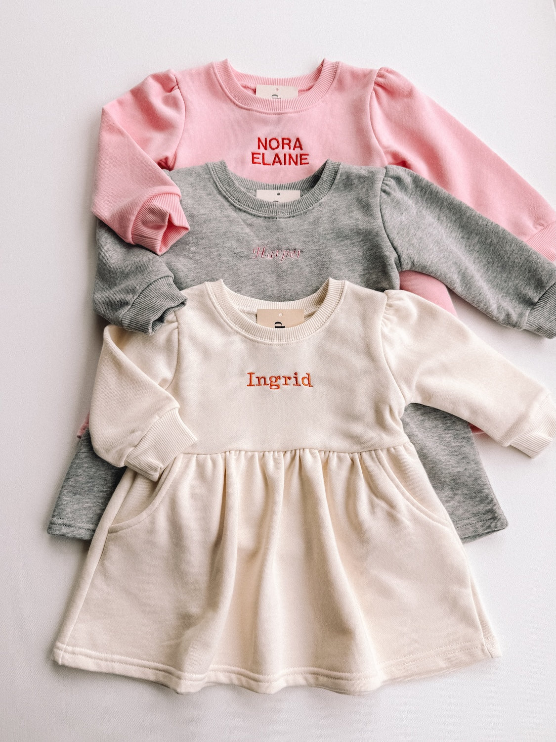 custom embroidered sweatshirt dress