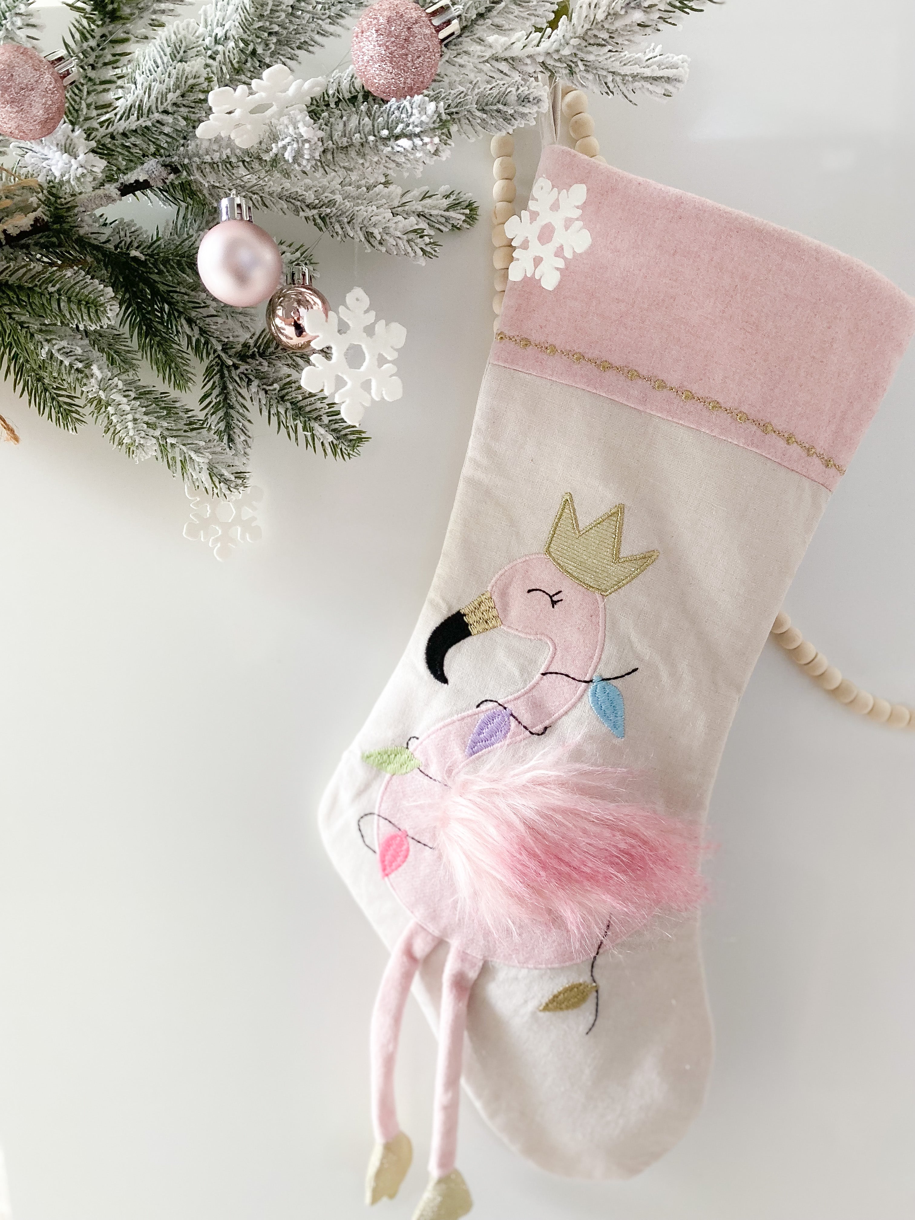 Festive Flamingo Stocking Stocking MON AMI   