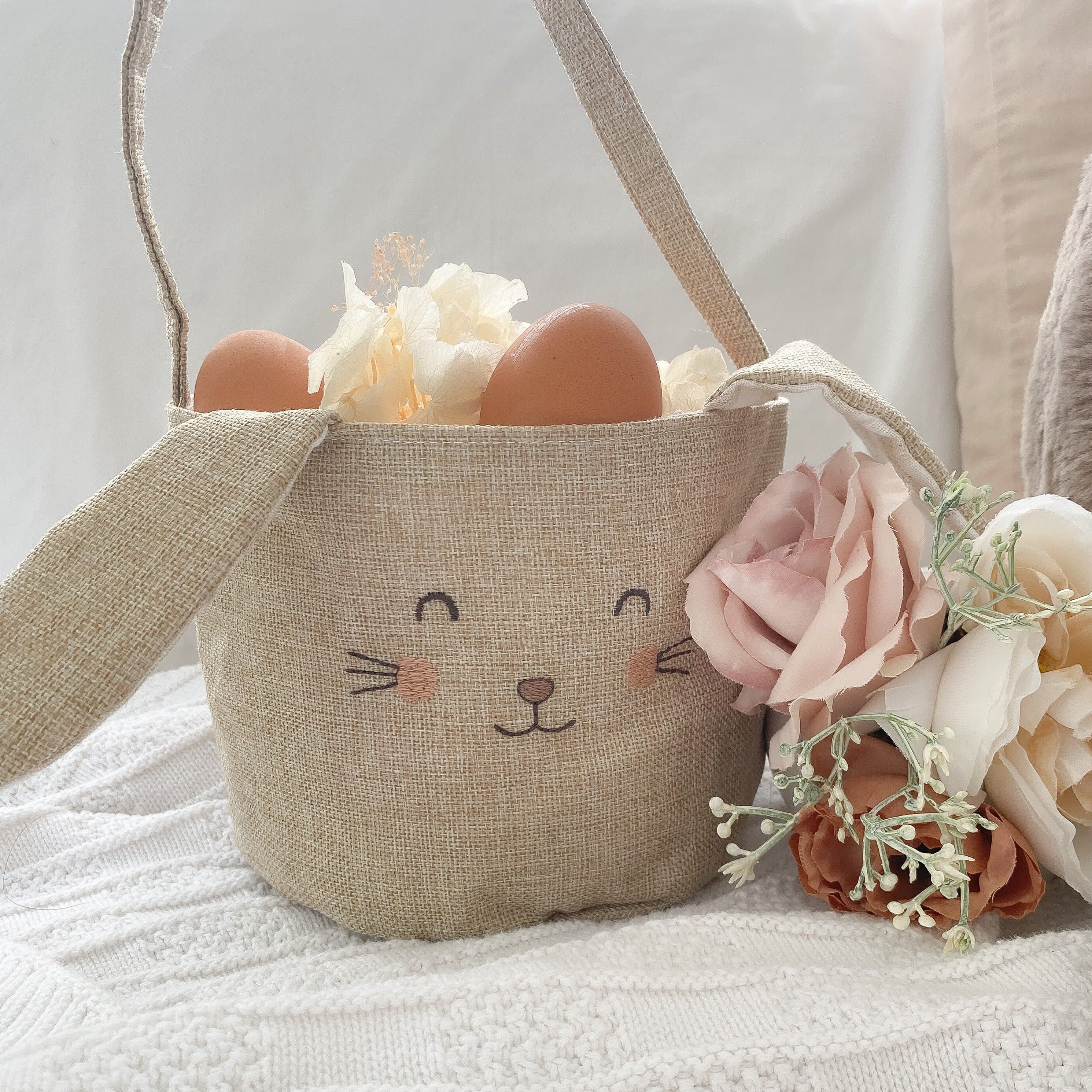 Bunny Easter Basket - Taupe  MON AMI   