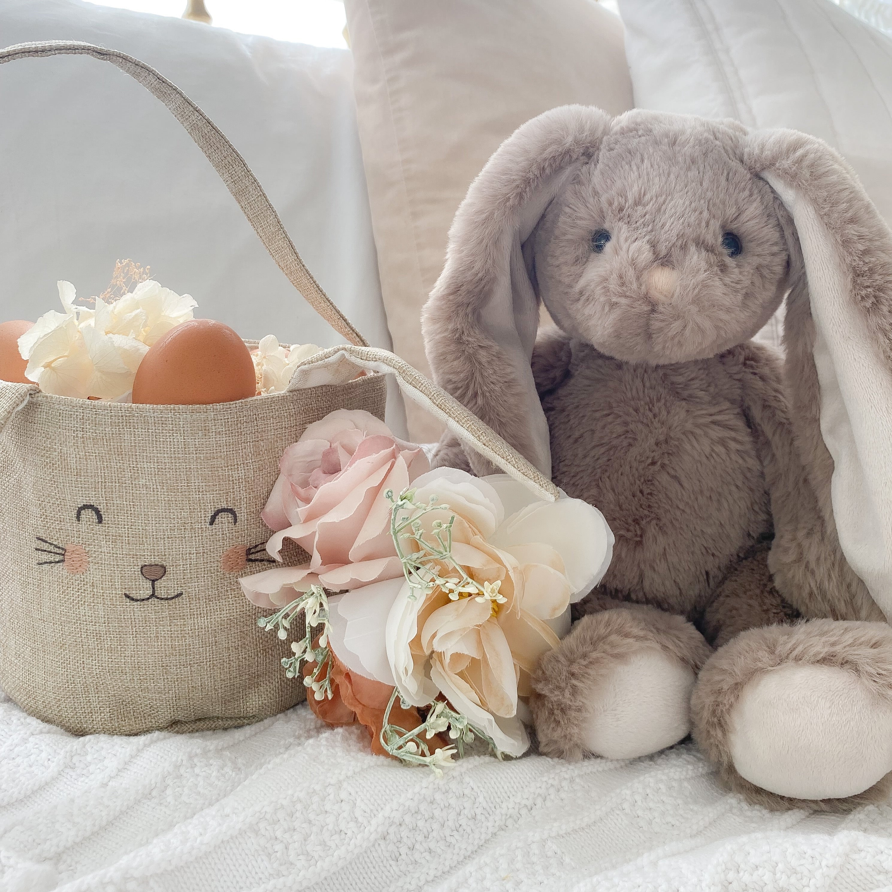 Bunny Easter Basket - Taupe  MON AMI   